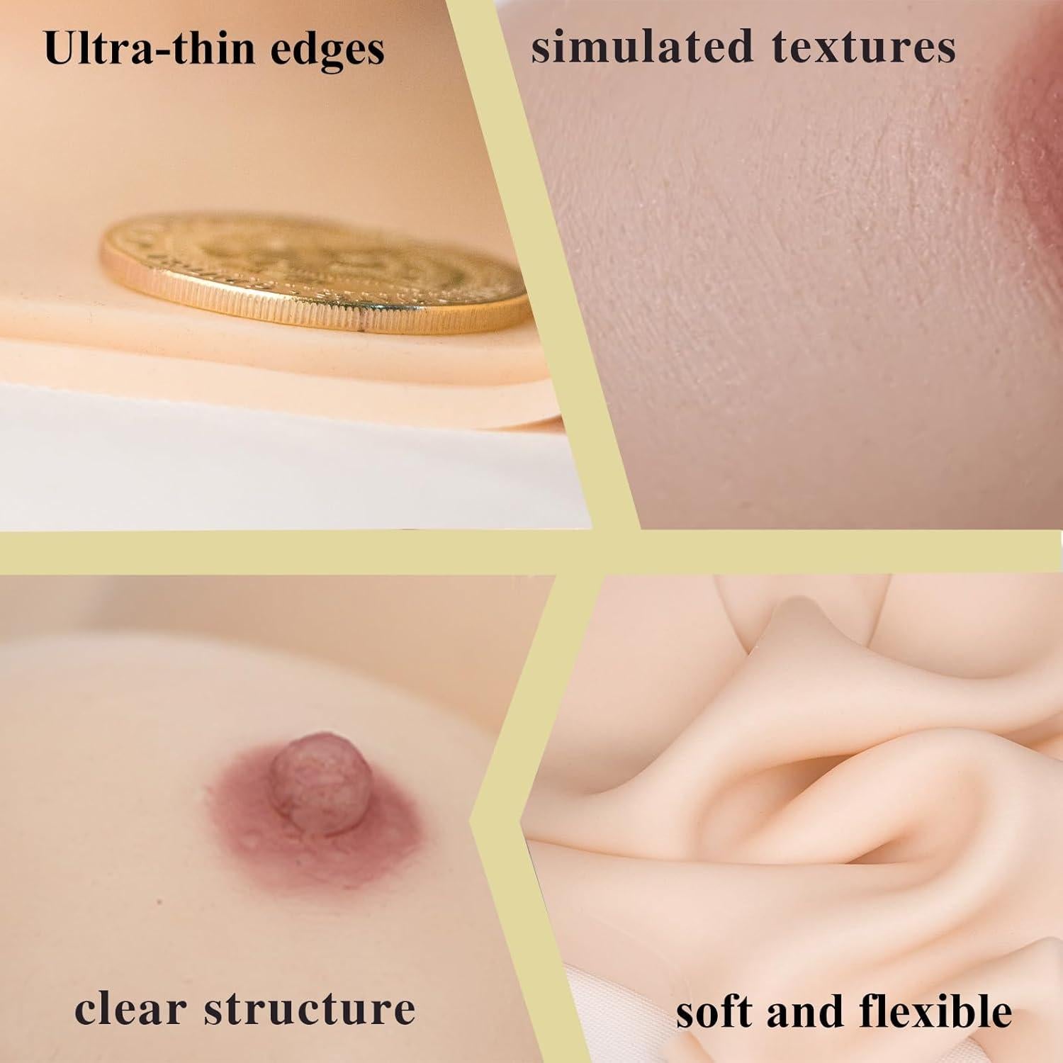 Placa de Silicona Pecho C-Copa Drag Queen Crema