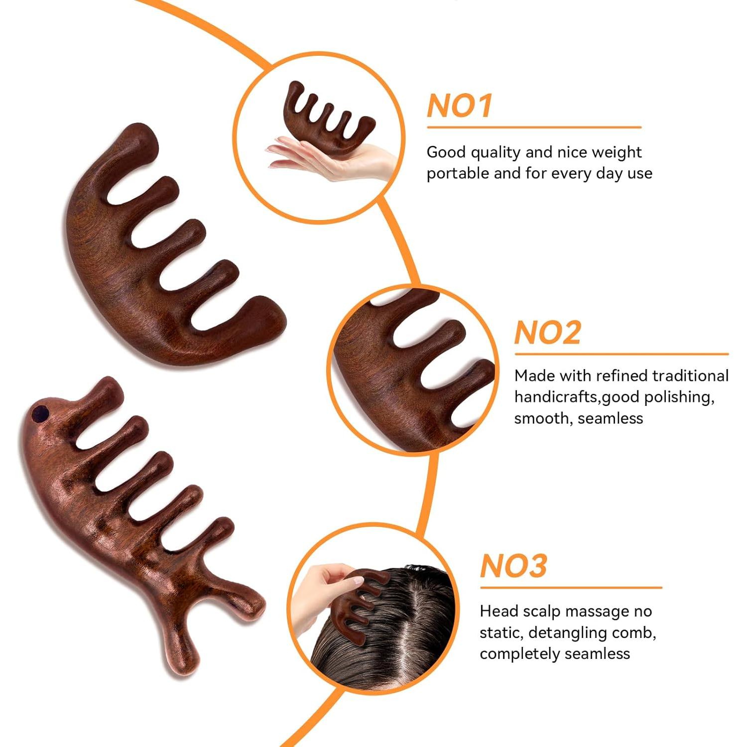 Paquete de 2 Peines de Masaje de Madera CKCLGTDM