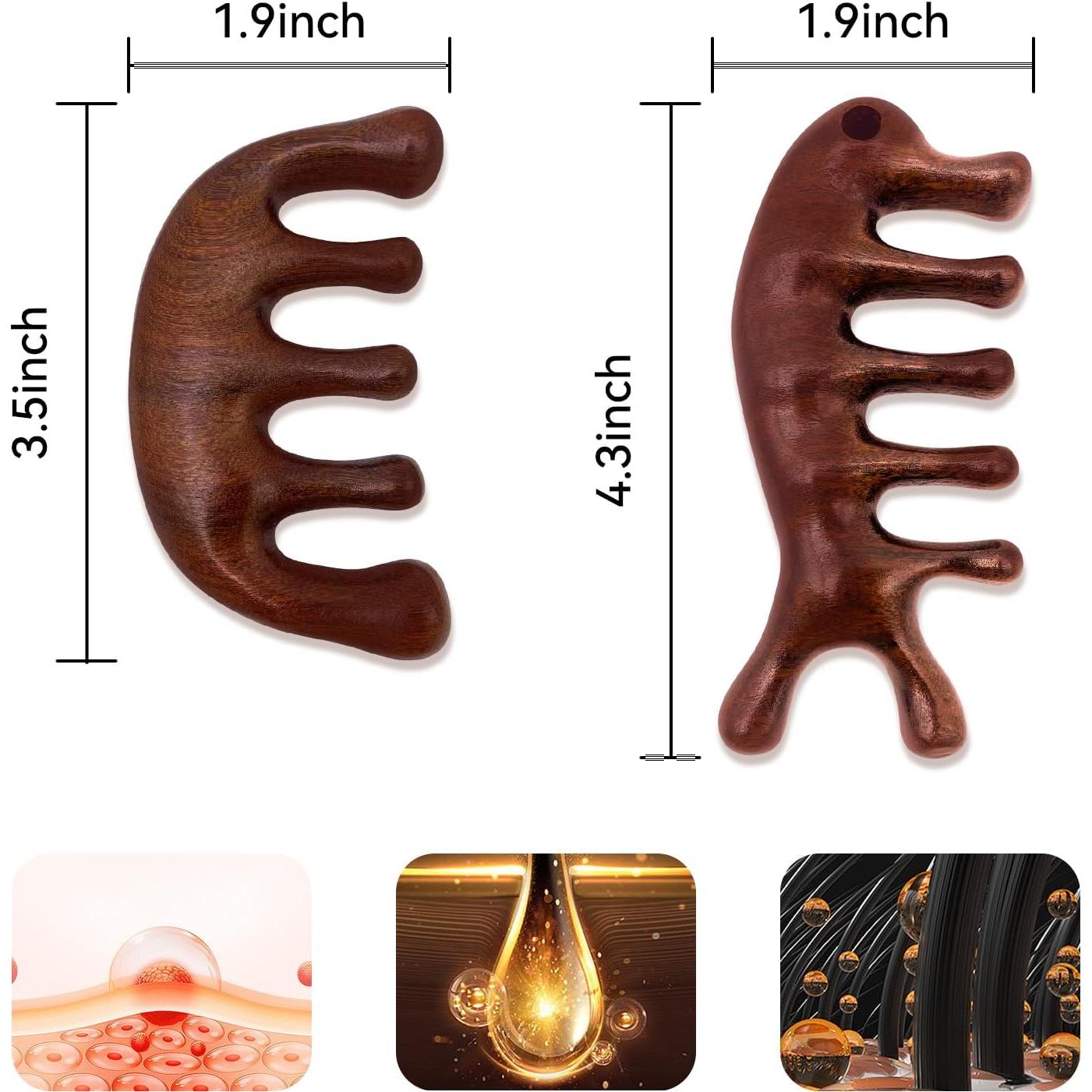 Paquete de 2 Peines de Masaje de Madera CKCLGTDM