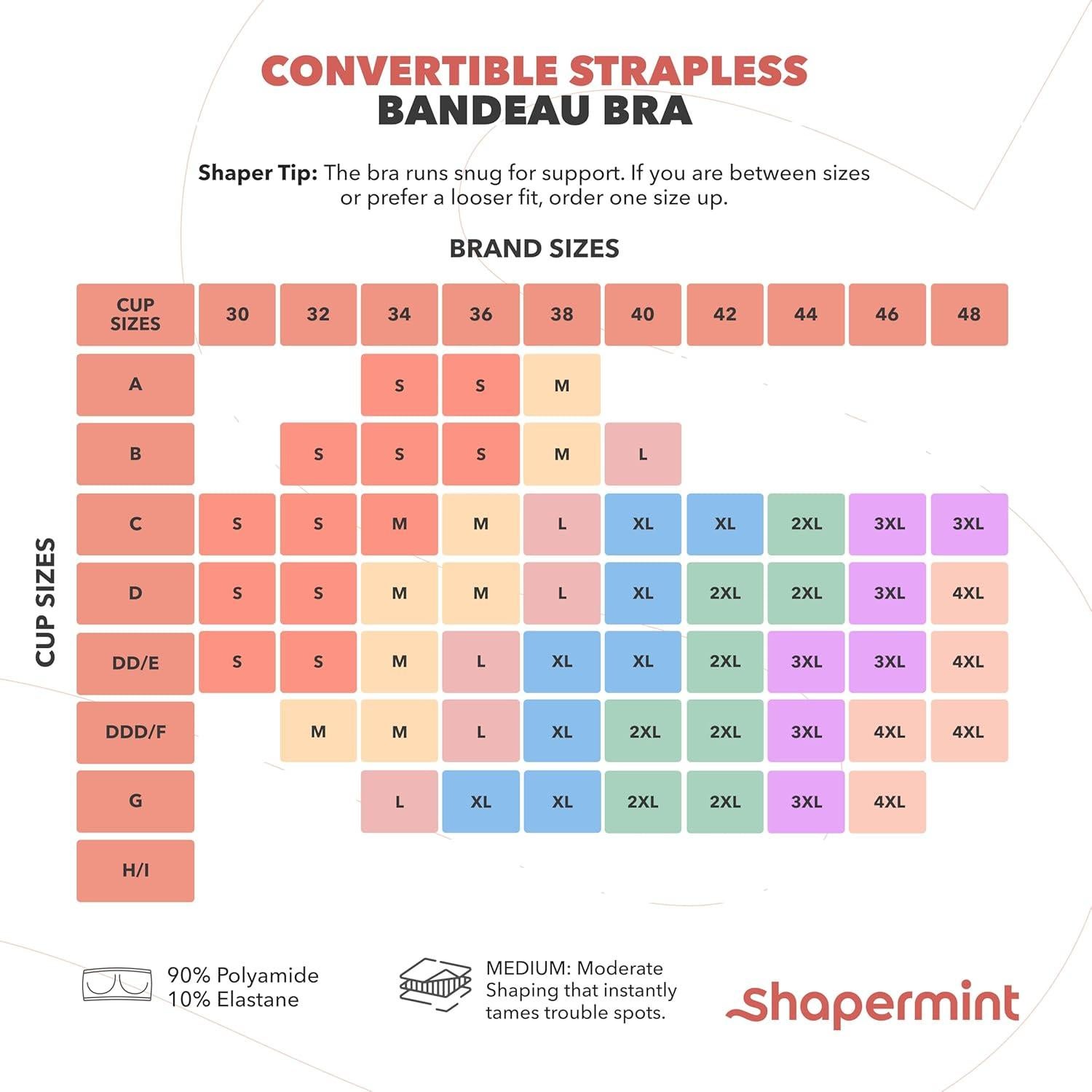 Sostén Shapermint Sin Tirantes Truekind Talla Grande Beige