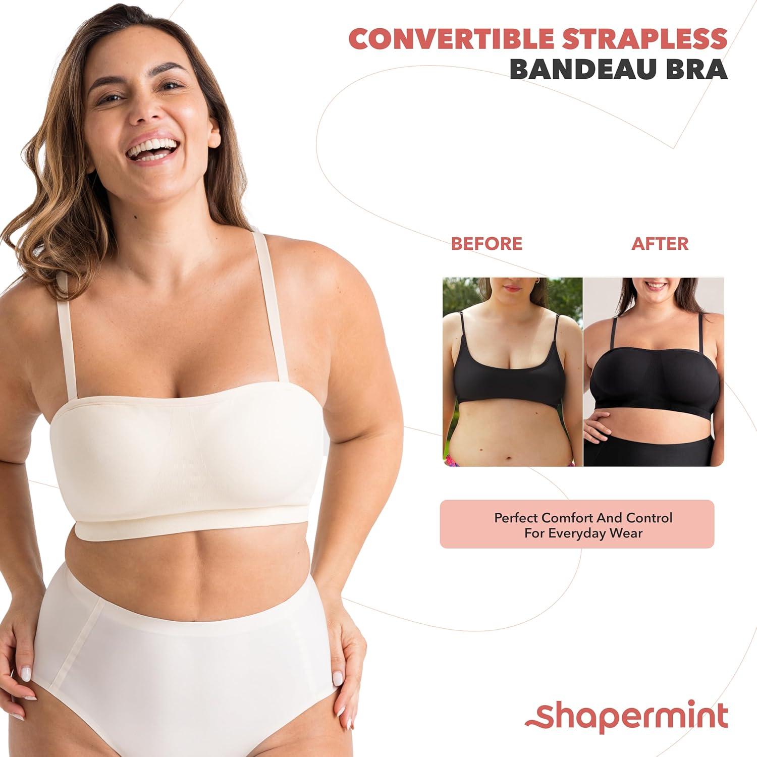 Sostén Shapermint Sin Tirantes Truekind Talla Grande Beige