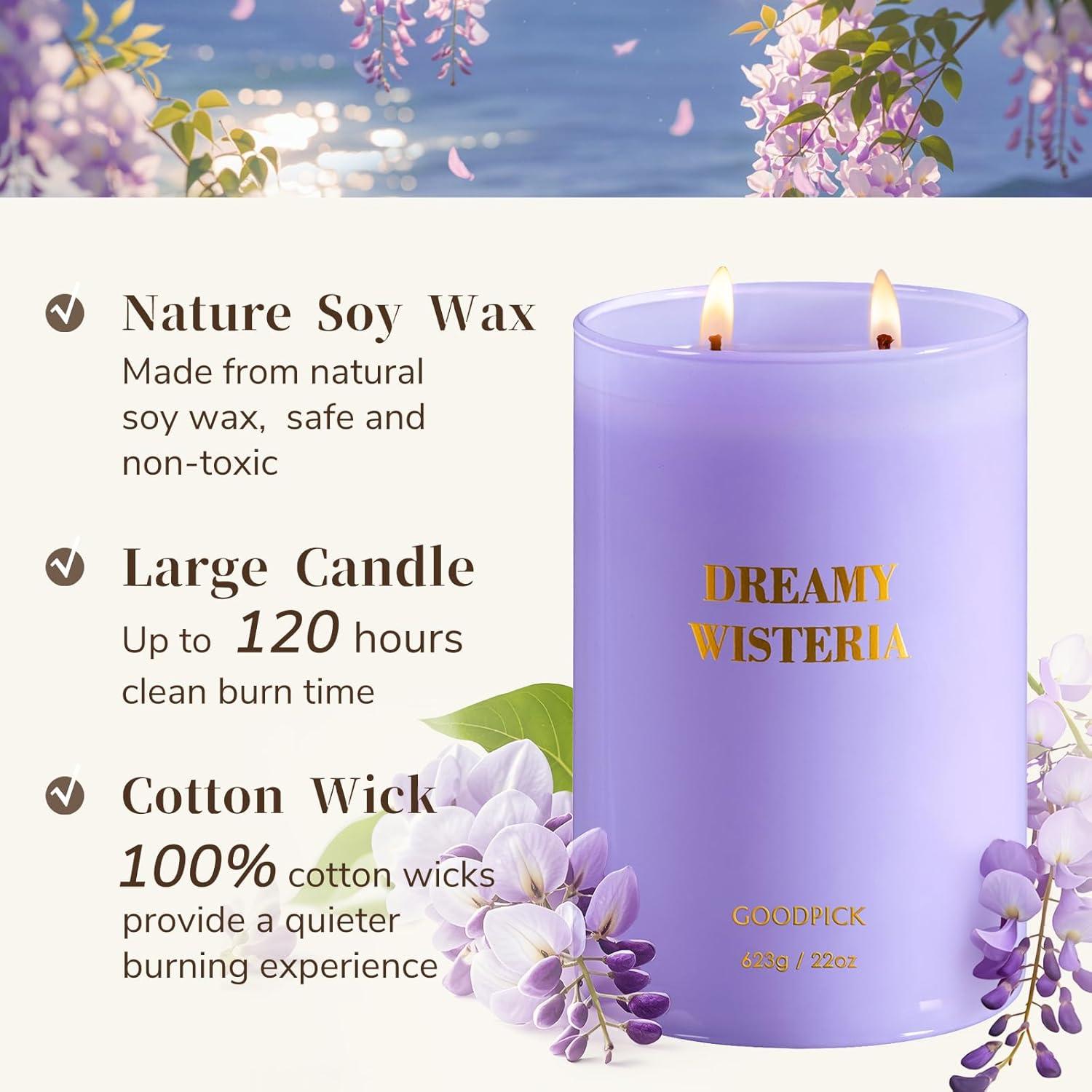 Vela Aromática de Soja Goodpick Glicinia 622g - Larga Duración