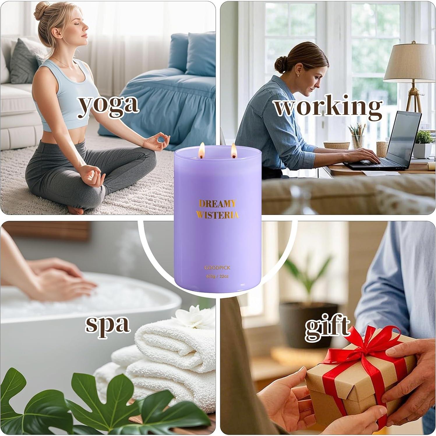 Vela Aromática de Soja Goodpick Glicinia 622g - Larga Duración