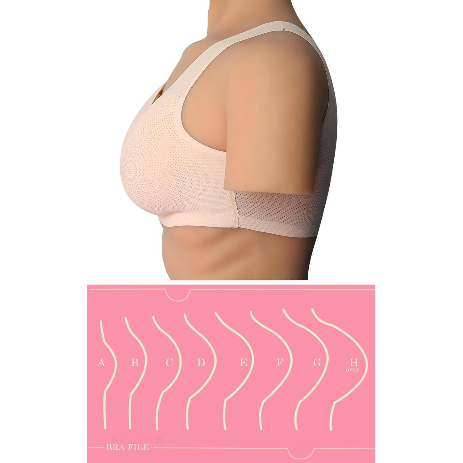 Formas de Pecho Silicona Waterdrop con Sujetador Malla C-E