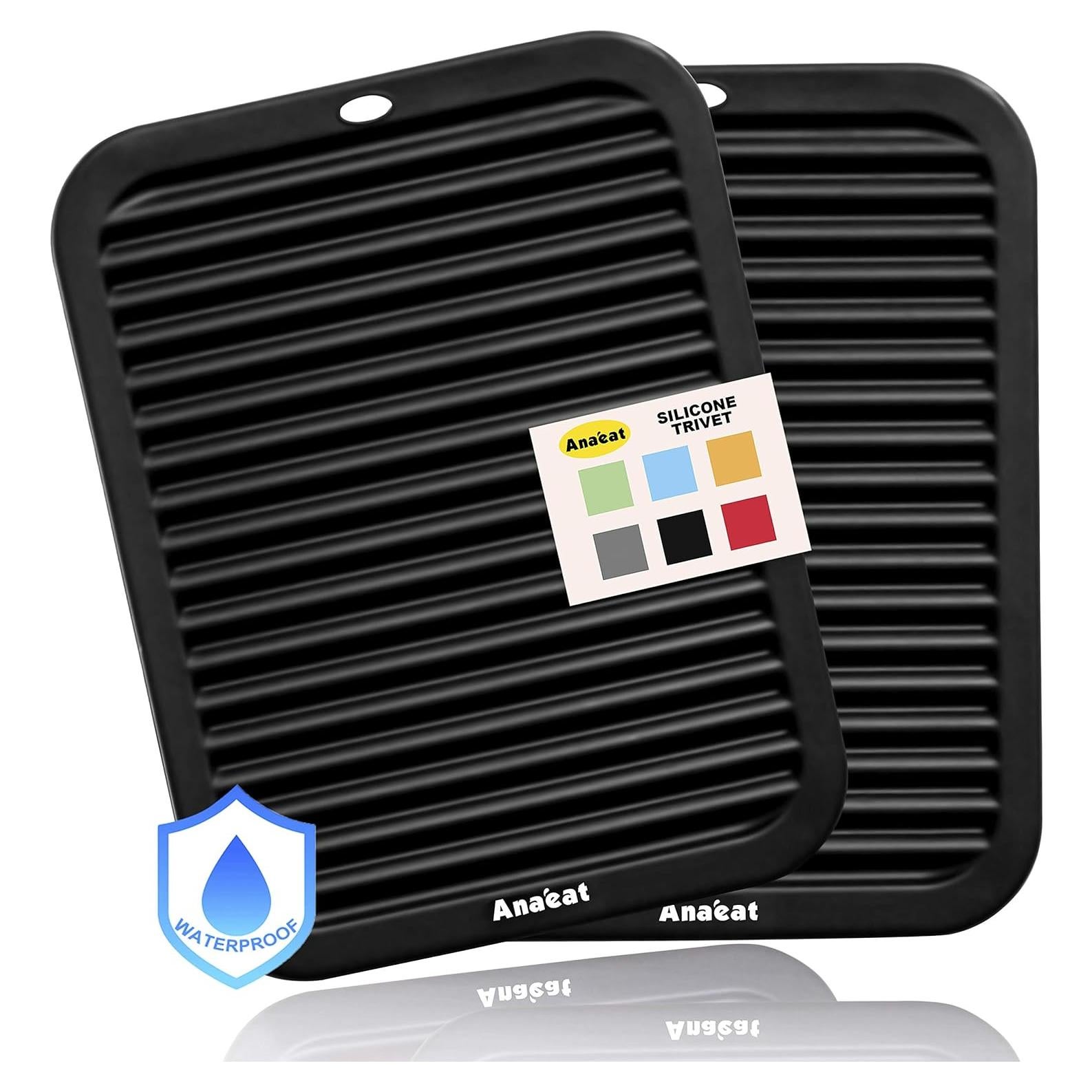 Trivetes de Silicona Anaeat 2 Pack Negro 30.48x22.86cm