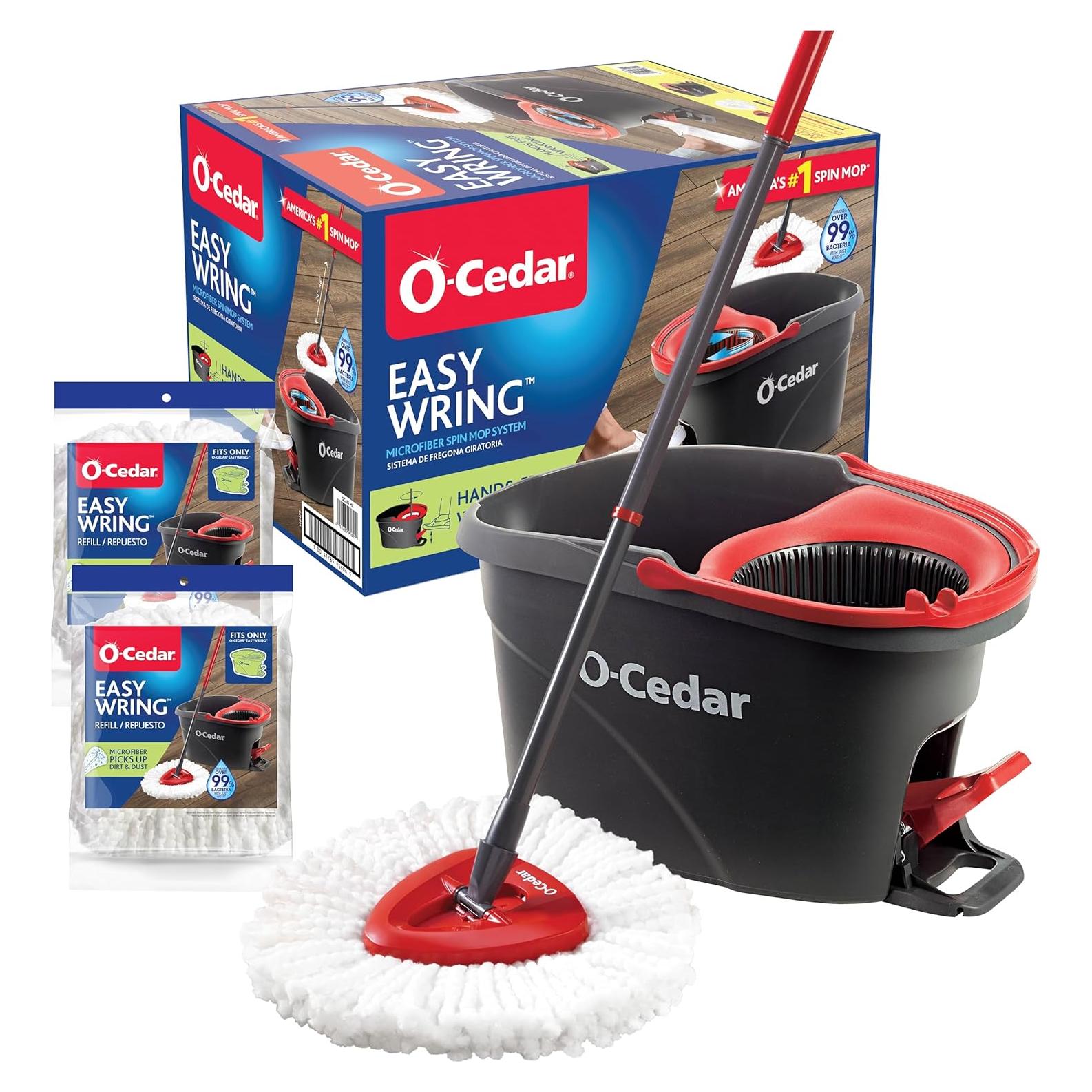 O-Cedar EasyWring Fregona y Cubo + 2 Recambios Extra 2.4kg