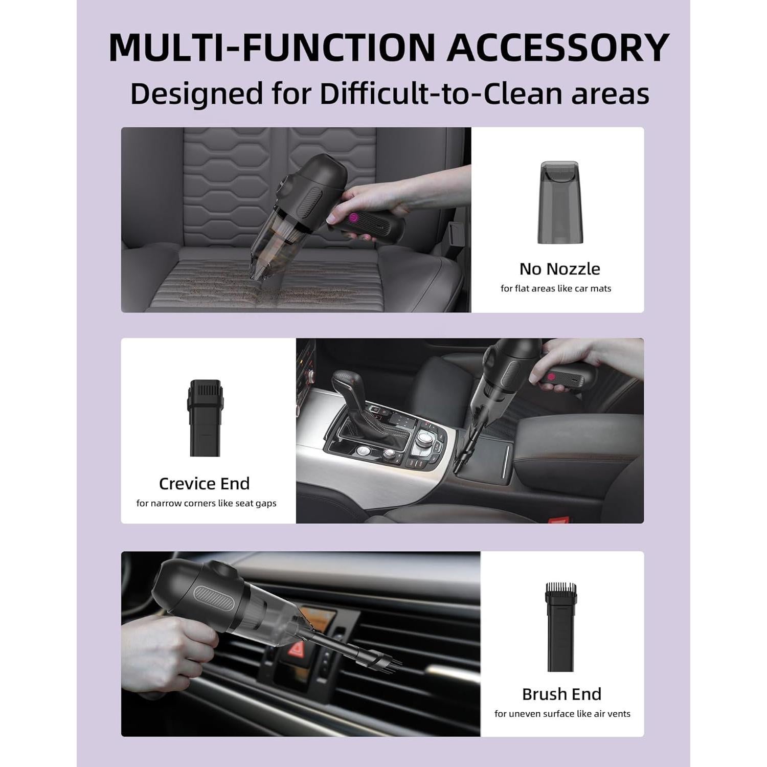 Aspiradora de Coche EBOSSOM V6 Pro 8000Pa Portátil Sin Cable