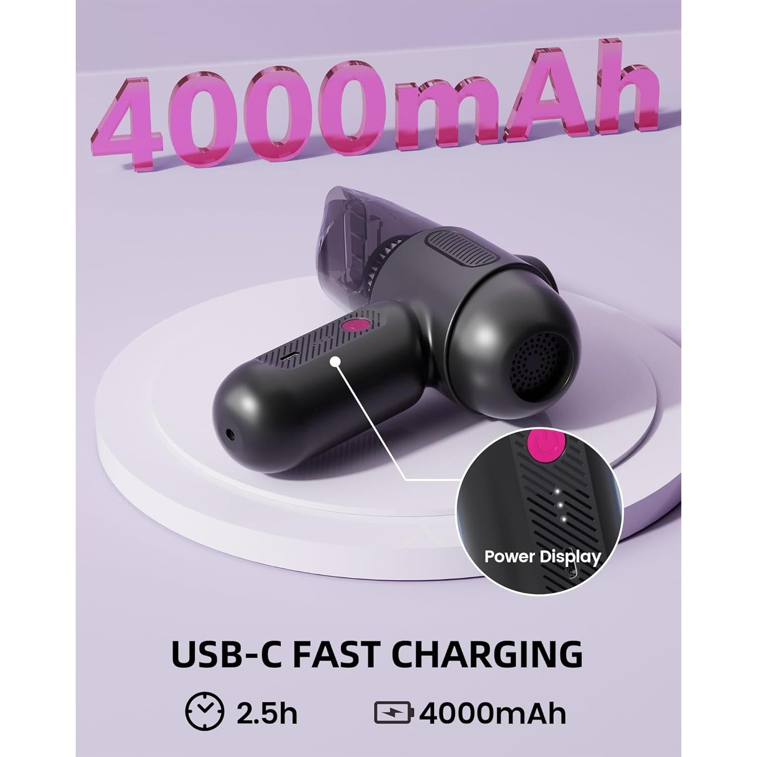 Aspiradora de Coche EBOSSOM V6 Pro 8000Pa Portátil Sin Cable