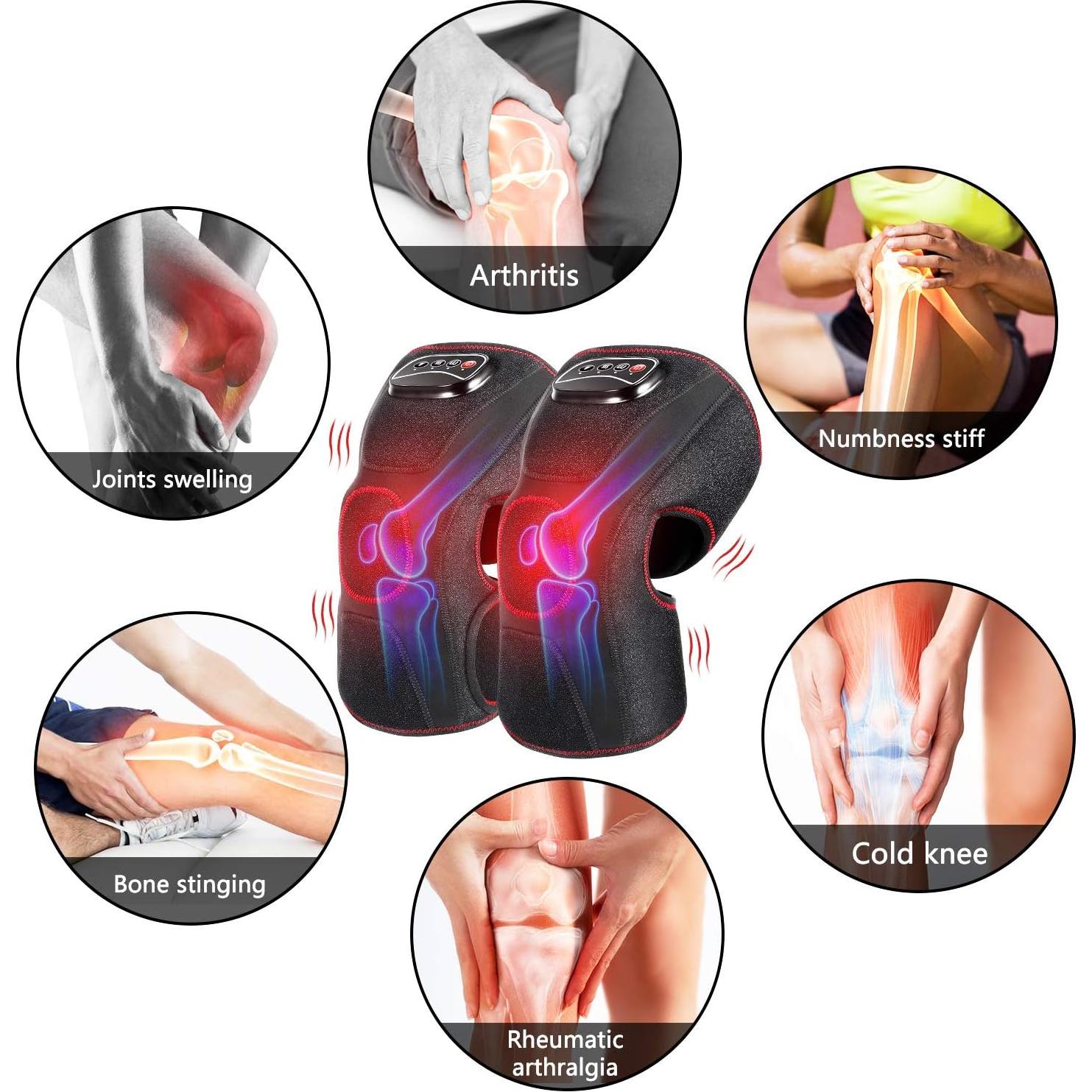 Masajeador de Rodilla QUINEAR con Calor y Compresión - Alivio Dolor