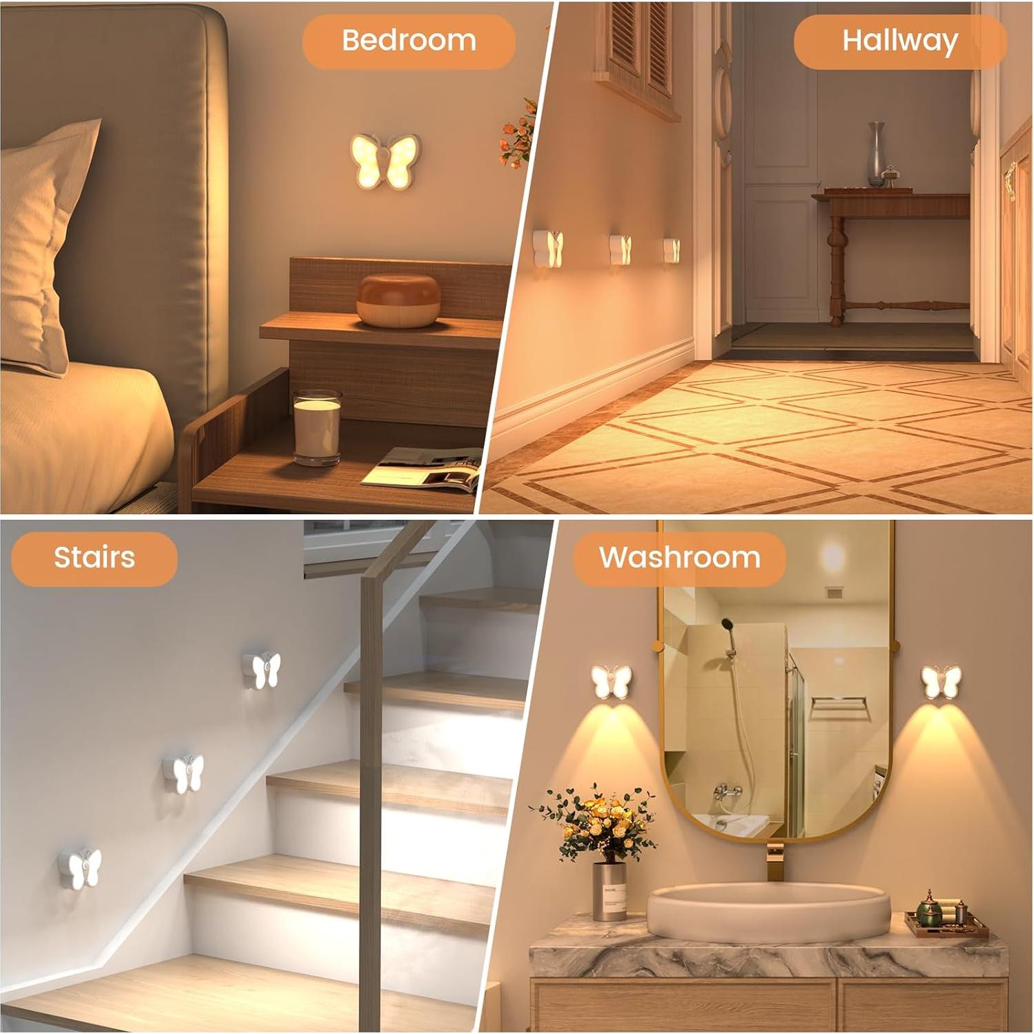 Luz Nocturna LED RGH con Sensor de Movimiento y 2 Colores