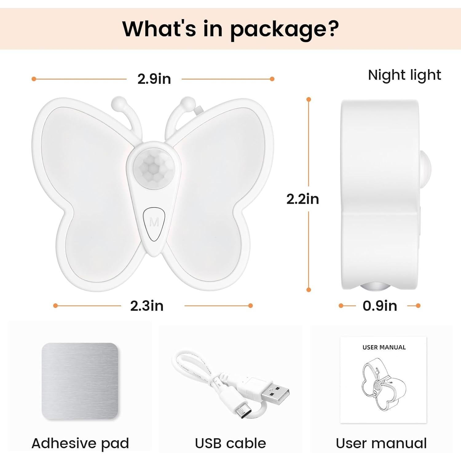 Luz Nocturna LED RGH con Sensor de Movimiento y 2 Colores