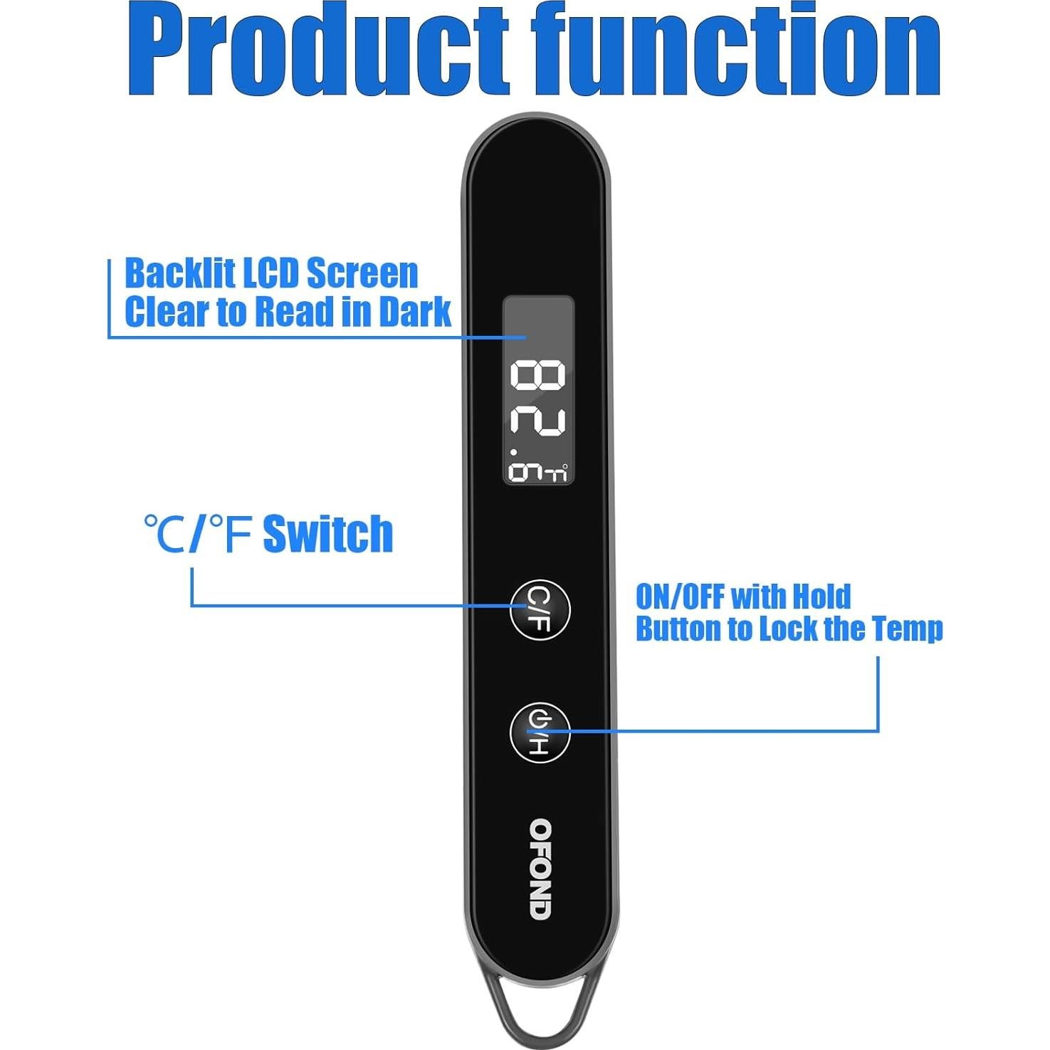 Termómetro Digital de Carne OFOND YC201 con Sonda Plegable