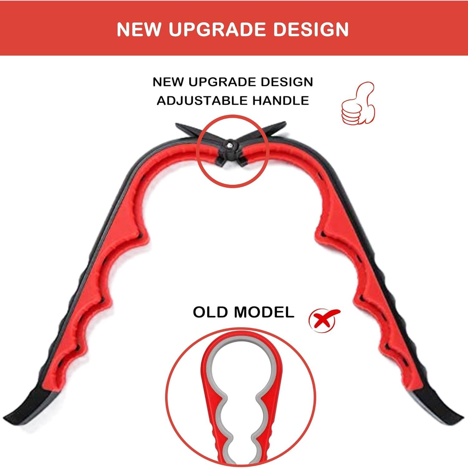 Abridor de frascos 5 en 1 HUMANFUN para manos débiles - Rojo