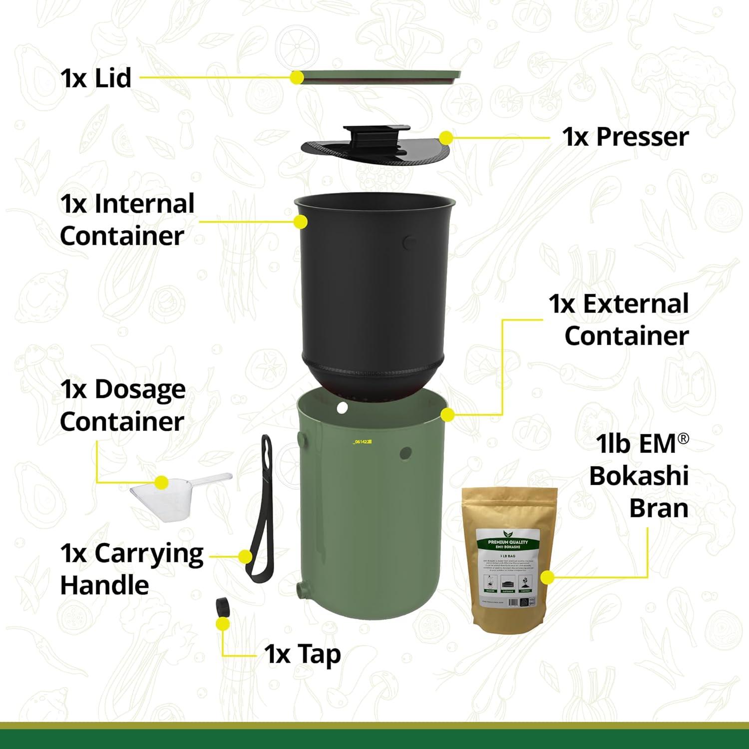 Compostador de Cocina TeraGanix 9.46L Cappuccino Sin Olores