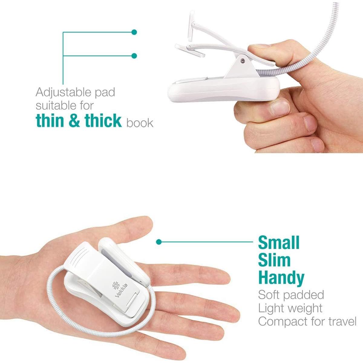 Luz LED Recargable Vekkia para Lectura 3000K Clip Blanco