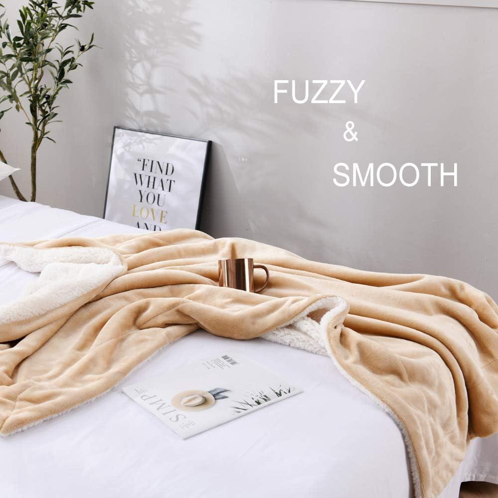 Manta Reversible NANPIPER Microfibra 127x152cm Beige Suave