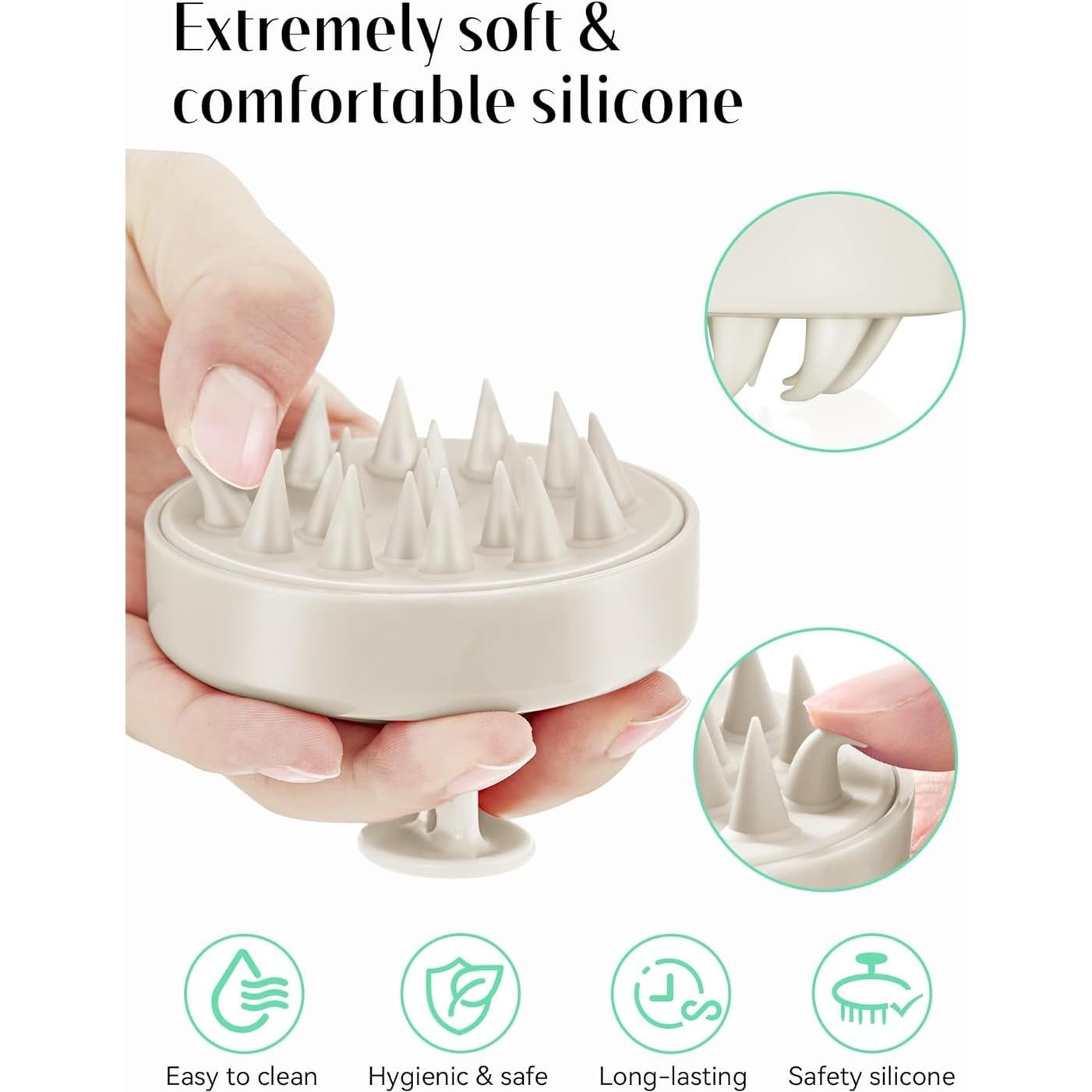 Masajeador de Cuero Cabelludo HEETA Beige para Cabello