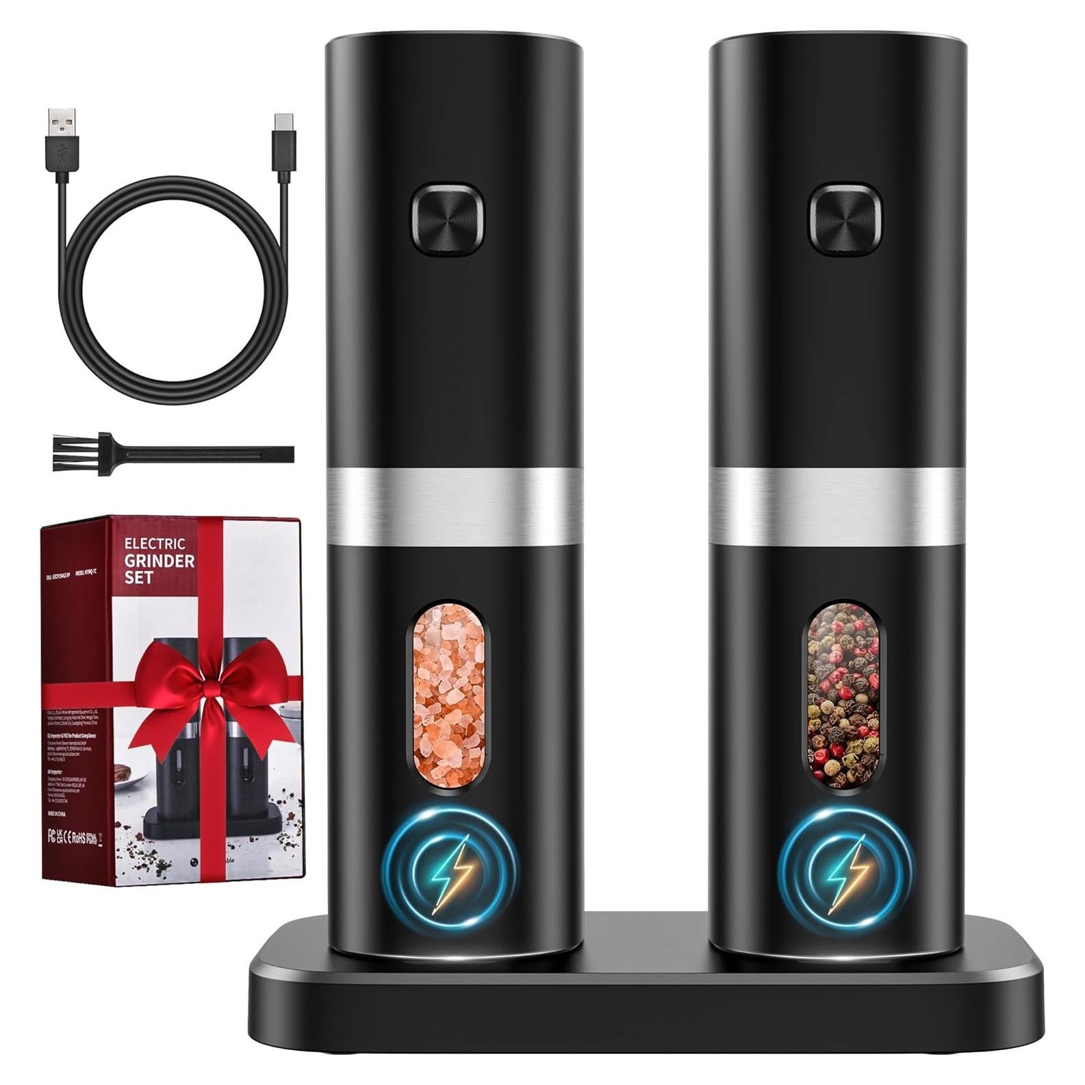 Juego de Molinillos Eléctricos de Sal y Pimienta COSYAIREY 2Pack