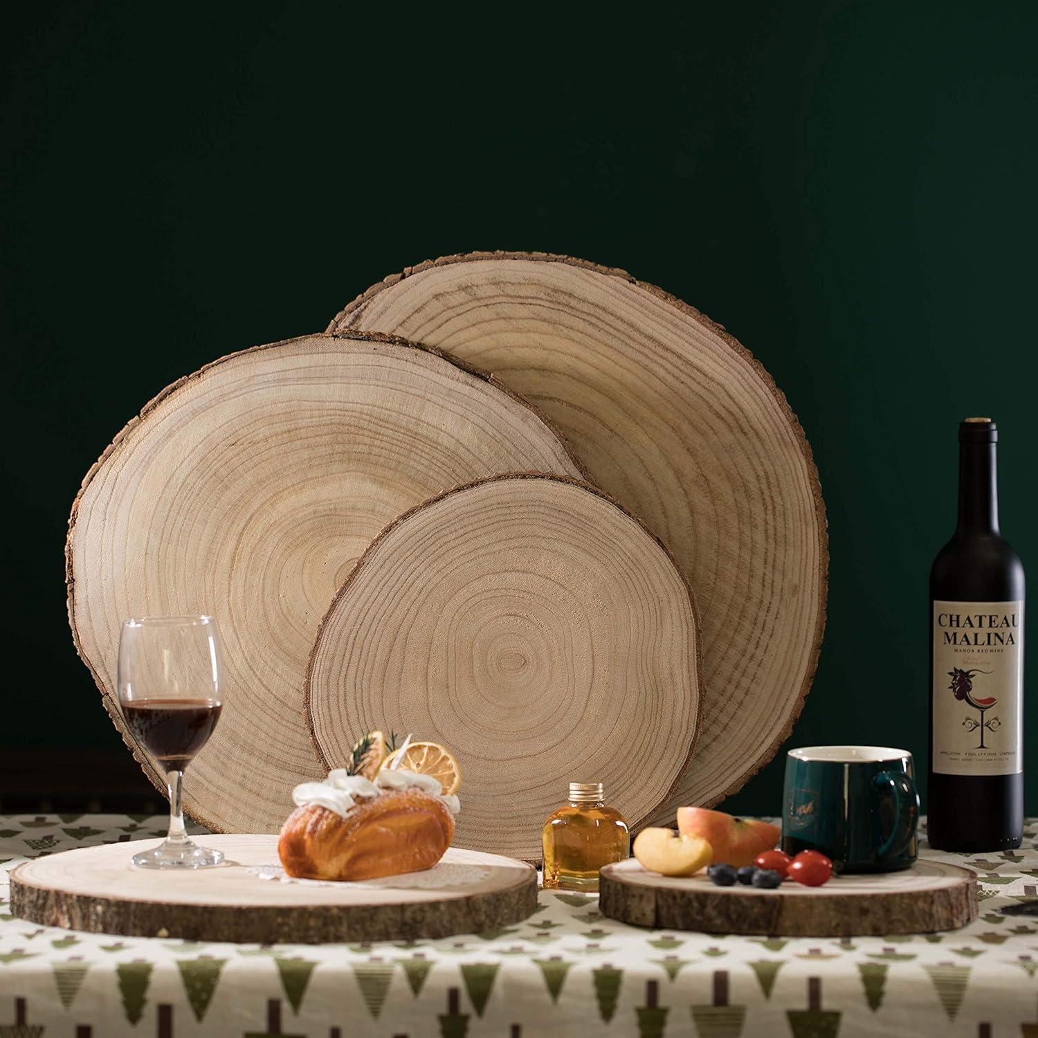 Conjunto de 5 Bandejas de Madera Natural Vintiquewise Rústicas