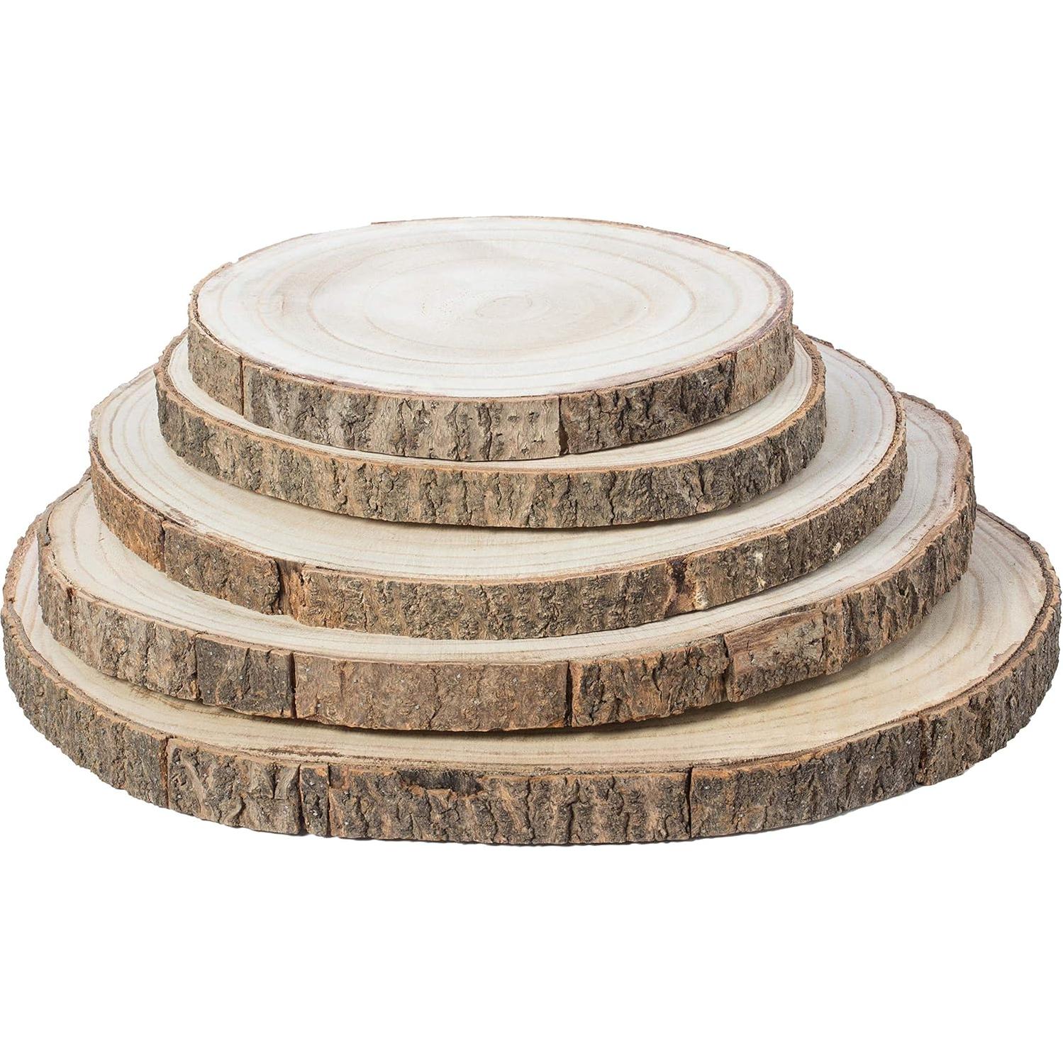 Conjunto de 5 Bandejas de Madera Natural Vintiquewise Rústicas