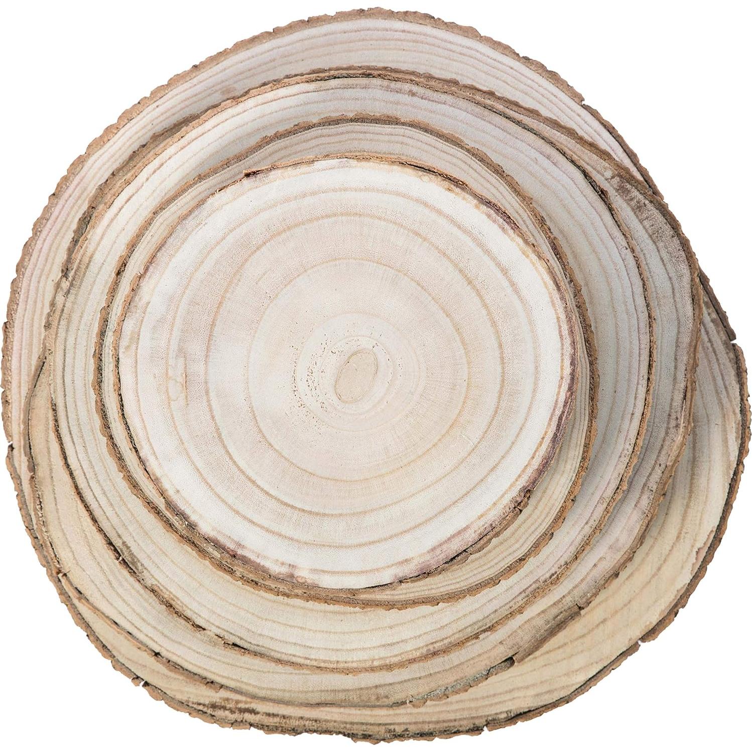 Conjunto de 5 Bandejas de Madera Natural Vintiquewise Rústicas