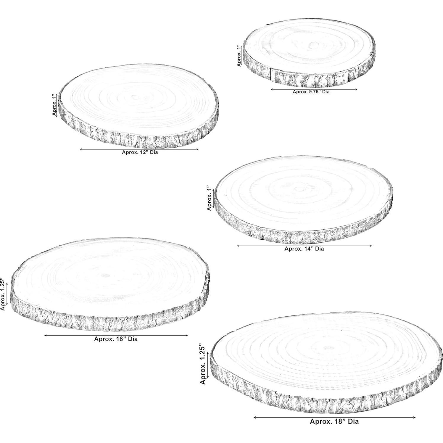 Conjunto de 5 Bandejas de Madera Natural Vintiquewise Rústicas