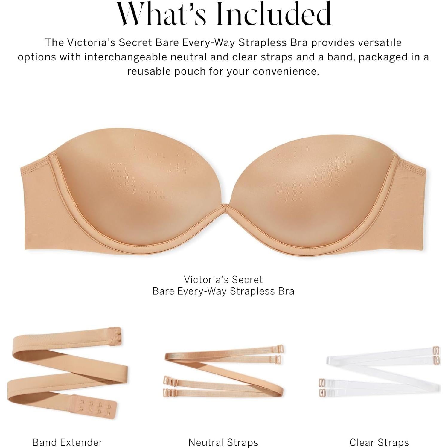 Sostén sin tirantes Everyway Victoria's Secret 34B Praliné