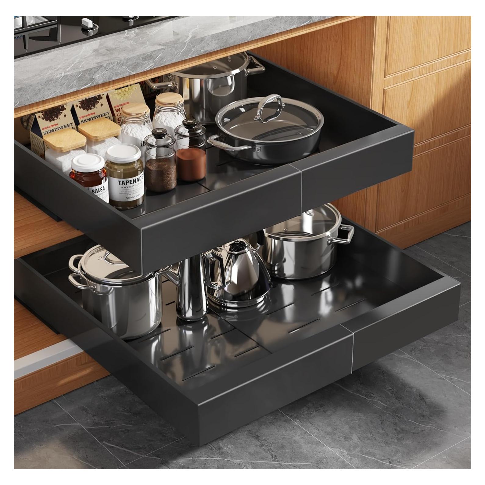 Organizador de Gabinete Expandible Seinloes 2 Paquete Negro