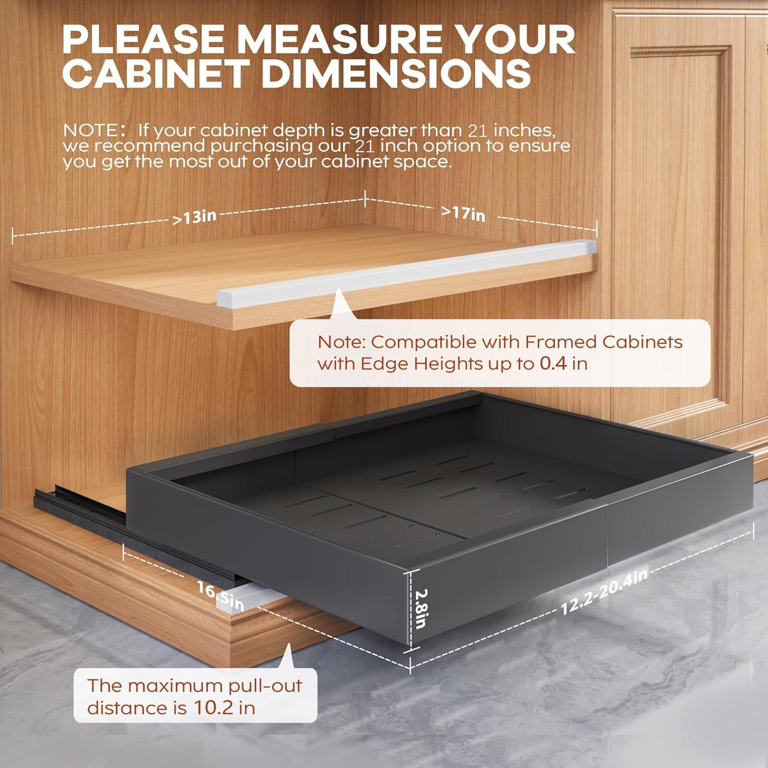 Organizador de Gabinete Expandible Seinloes 2 Paquete Negro