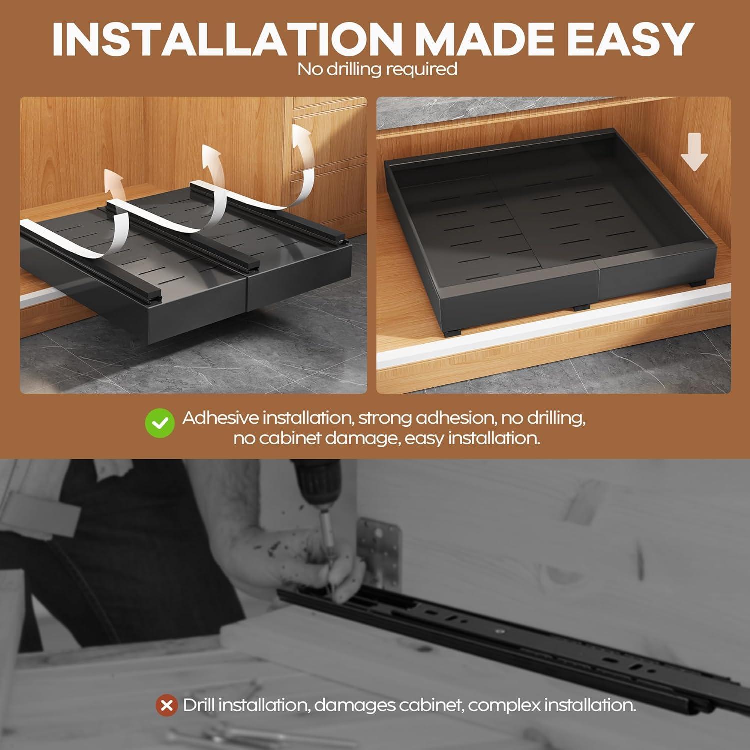 Organizador de Gabinete Expandible Seinloes 2 Paquete Negro