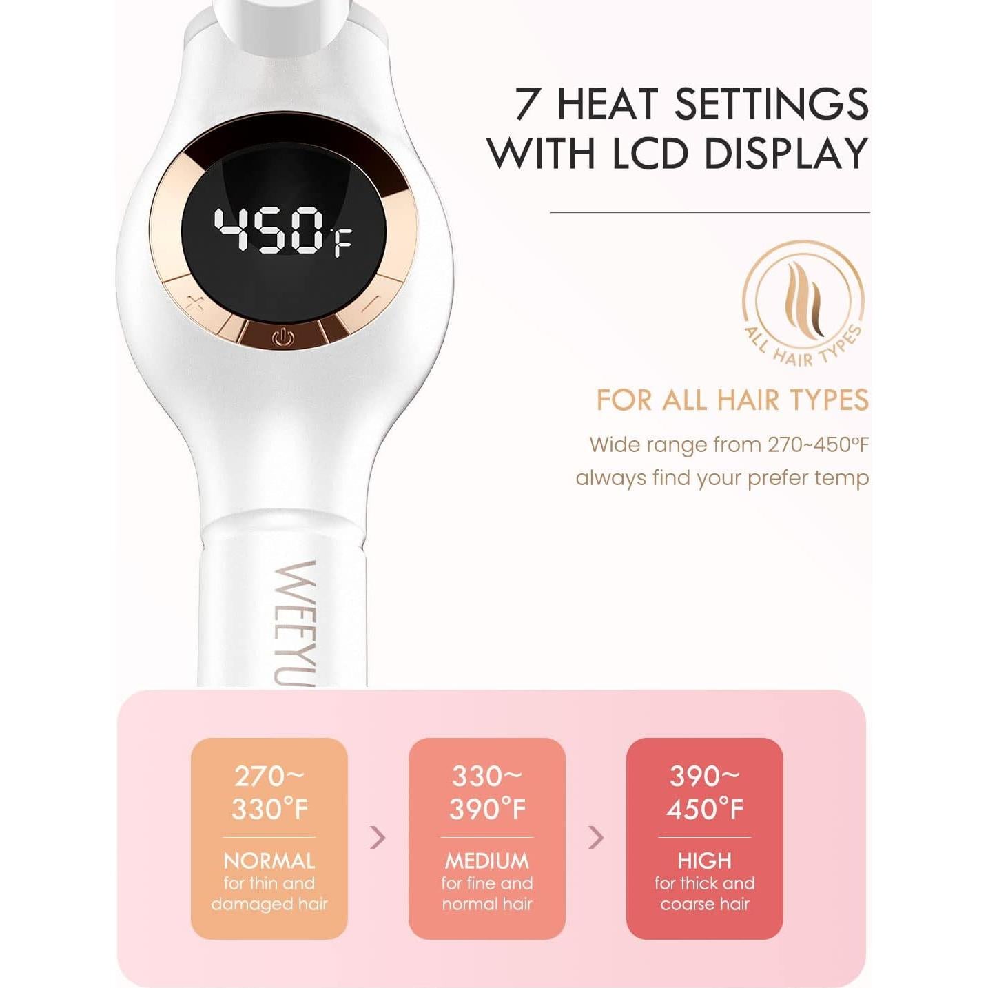 Plancha de Rizar WEEYUM 1 Pulgada Cerámica Doble Voltaje