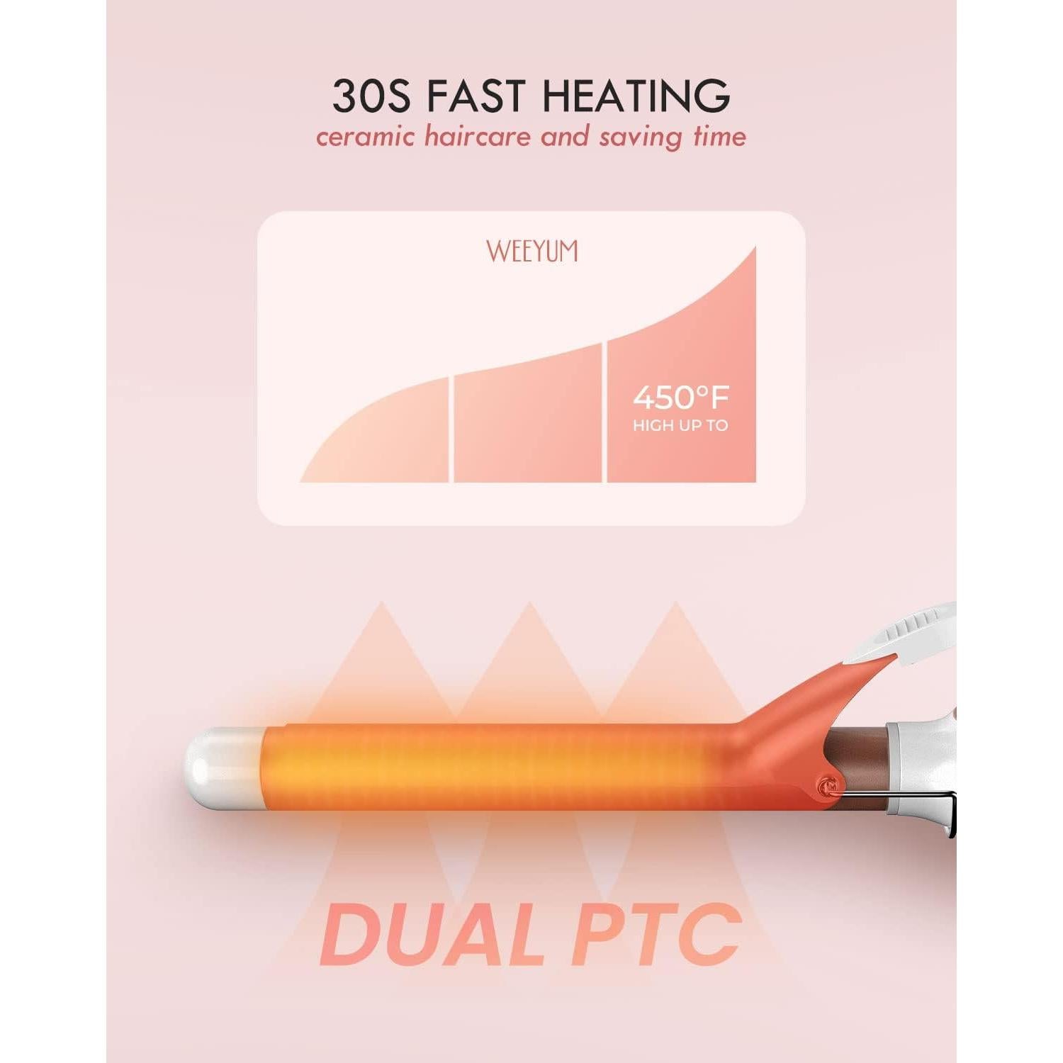 Plancha de Rizar WEEYUM 1 Pulgada Cerámica Doble Voltaje