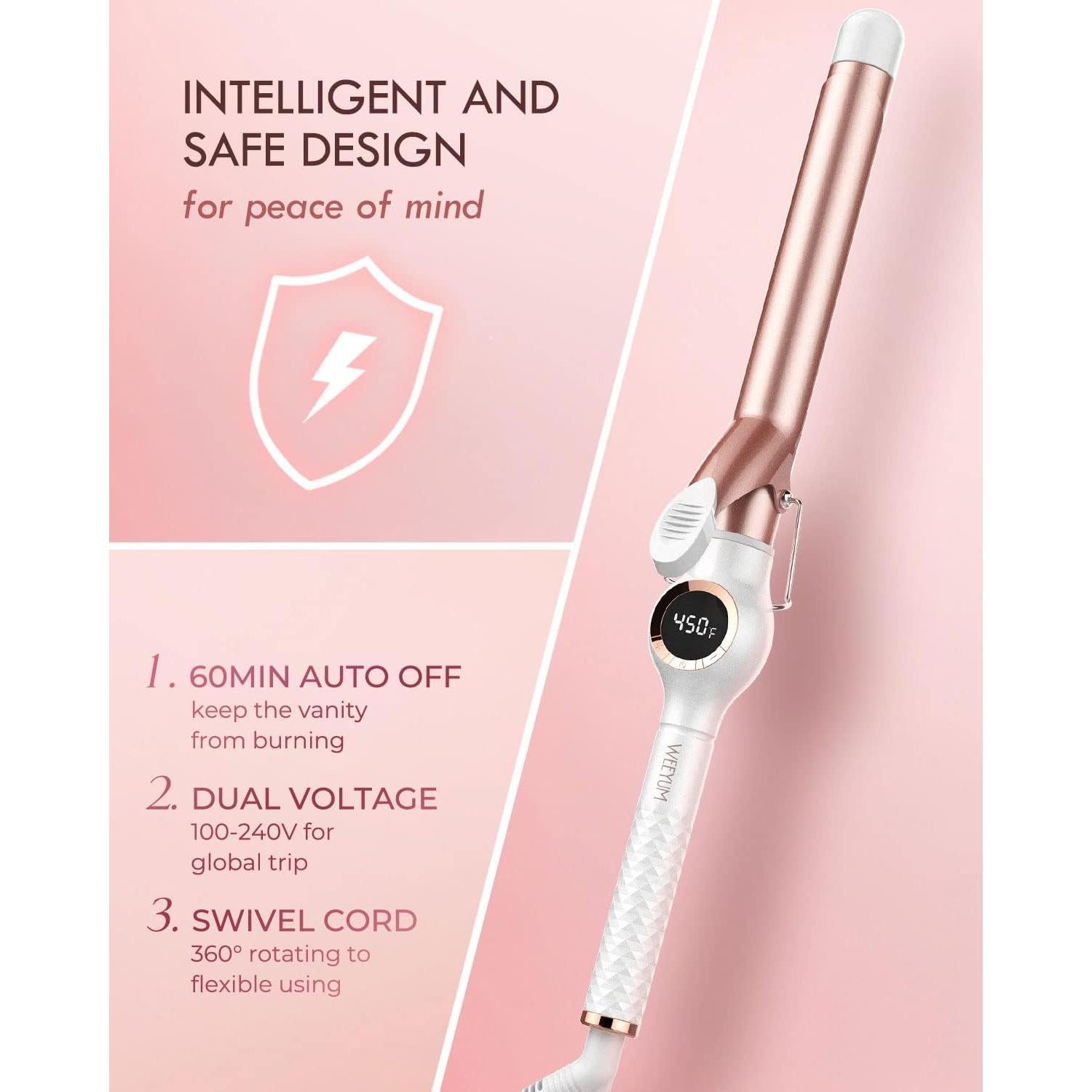 Plancha de Rizar WEEYUM 1 Pulgada Cerámica Doble Voltaje