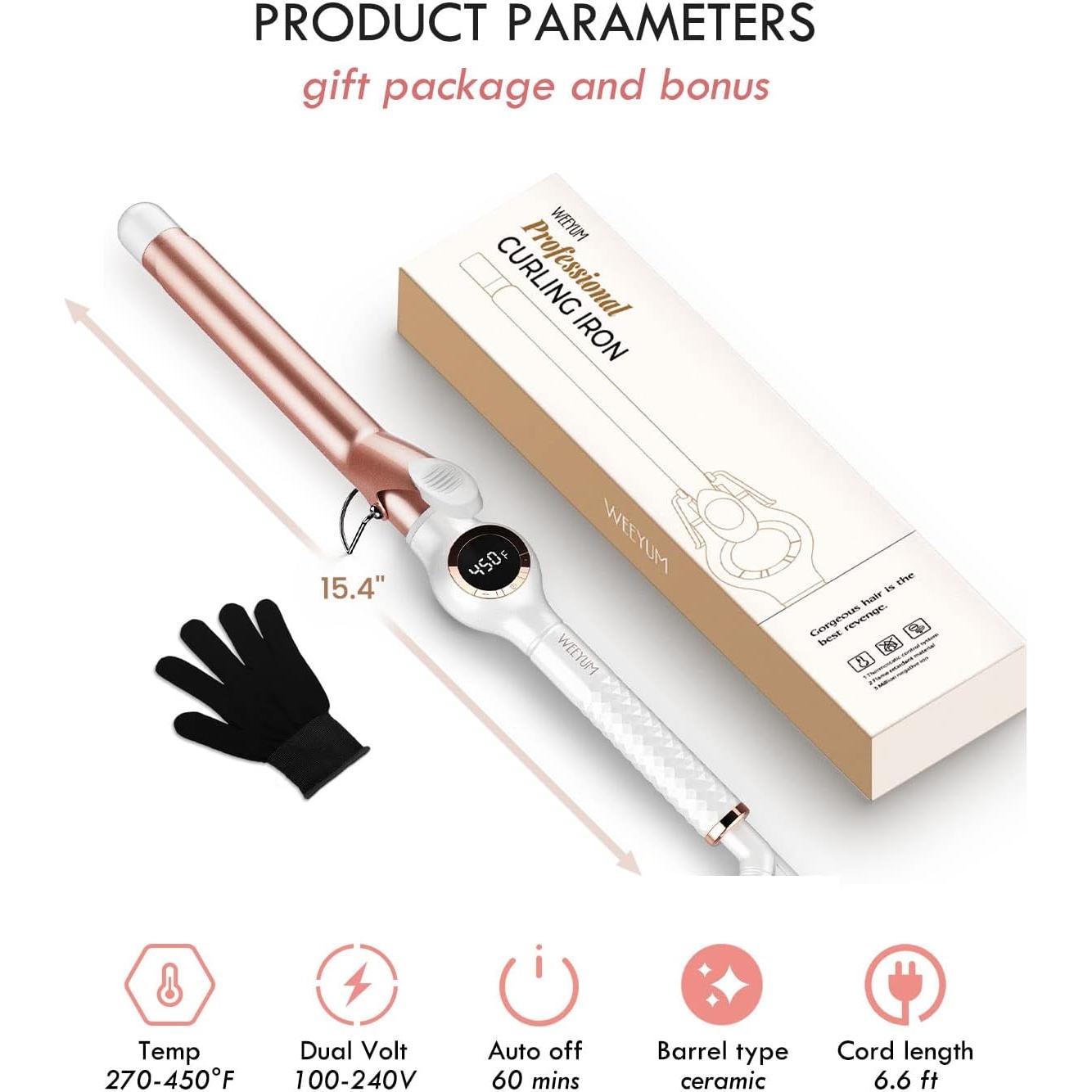 Plancha de Rizar WEEYUM 1 Pulgada Cerámica Doble Voltaje