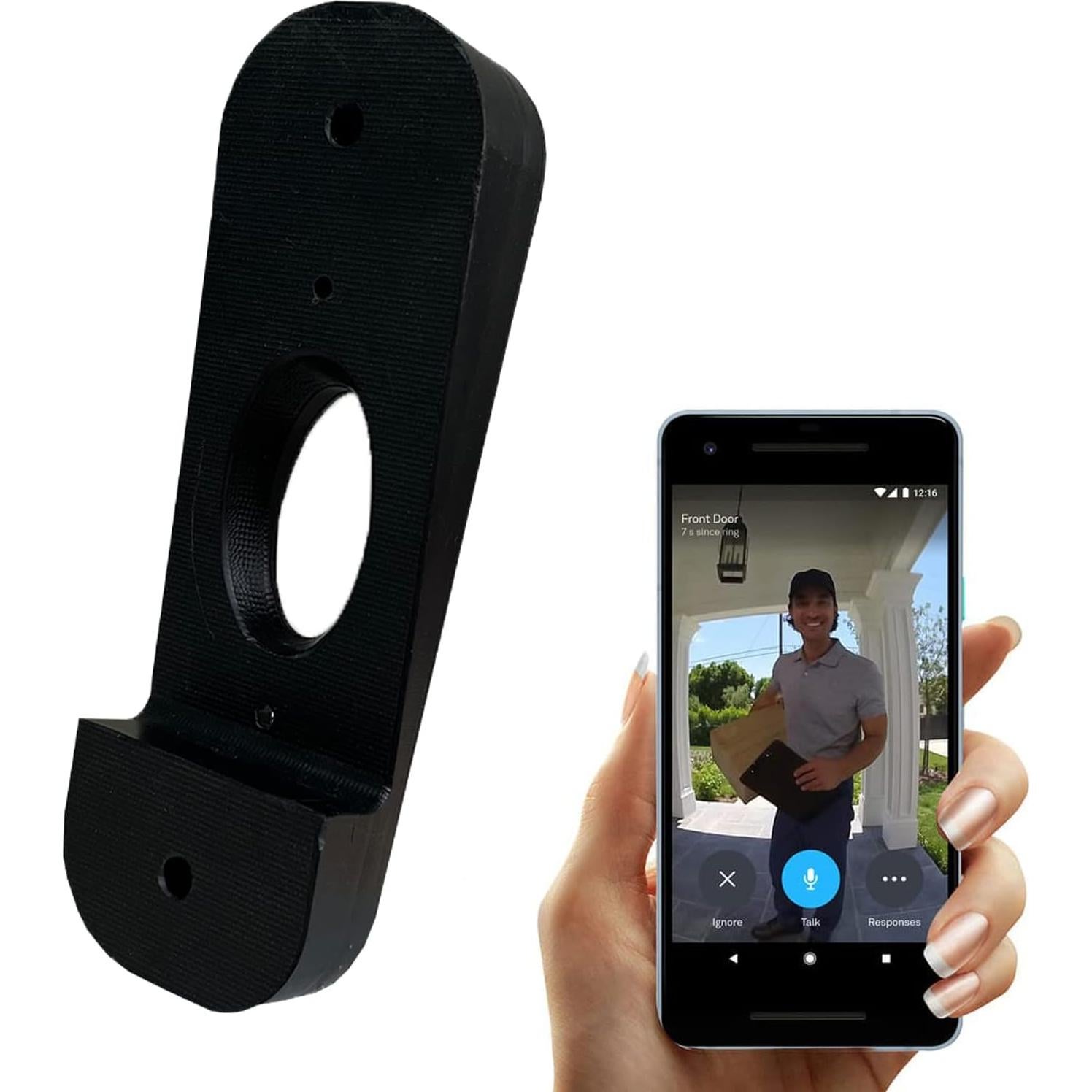 Soporte de Vinilo para Timbre Google Nest Hello - Negro