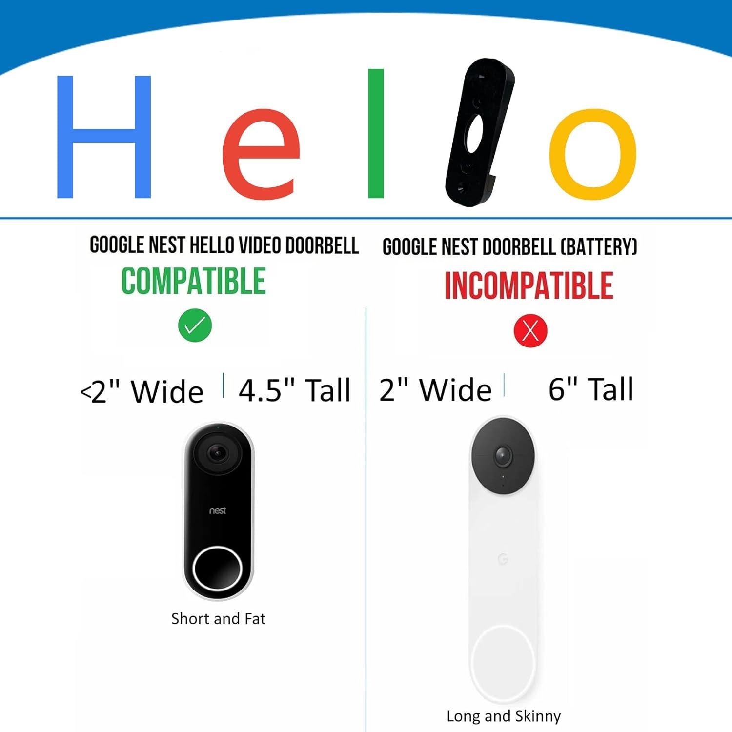 Soporte de Vinilo para Timbre Google Nest Hello - Negro