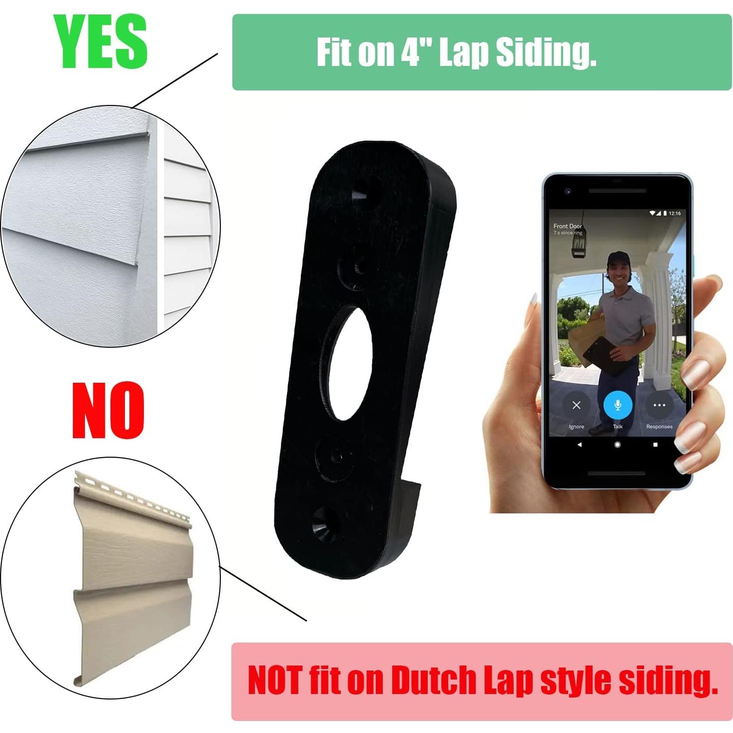 Soporte de Vinilo para Timbre Google Nest Hello - Negro