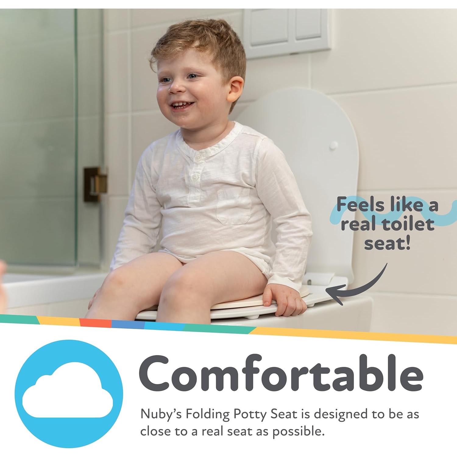 Asiento de Inodoro Plegable Nuby para Niños 18+ Meses - Blanco