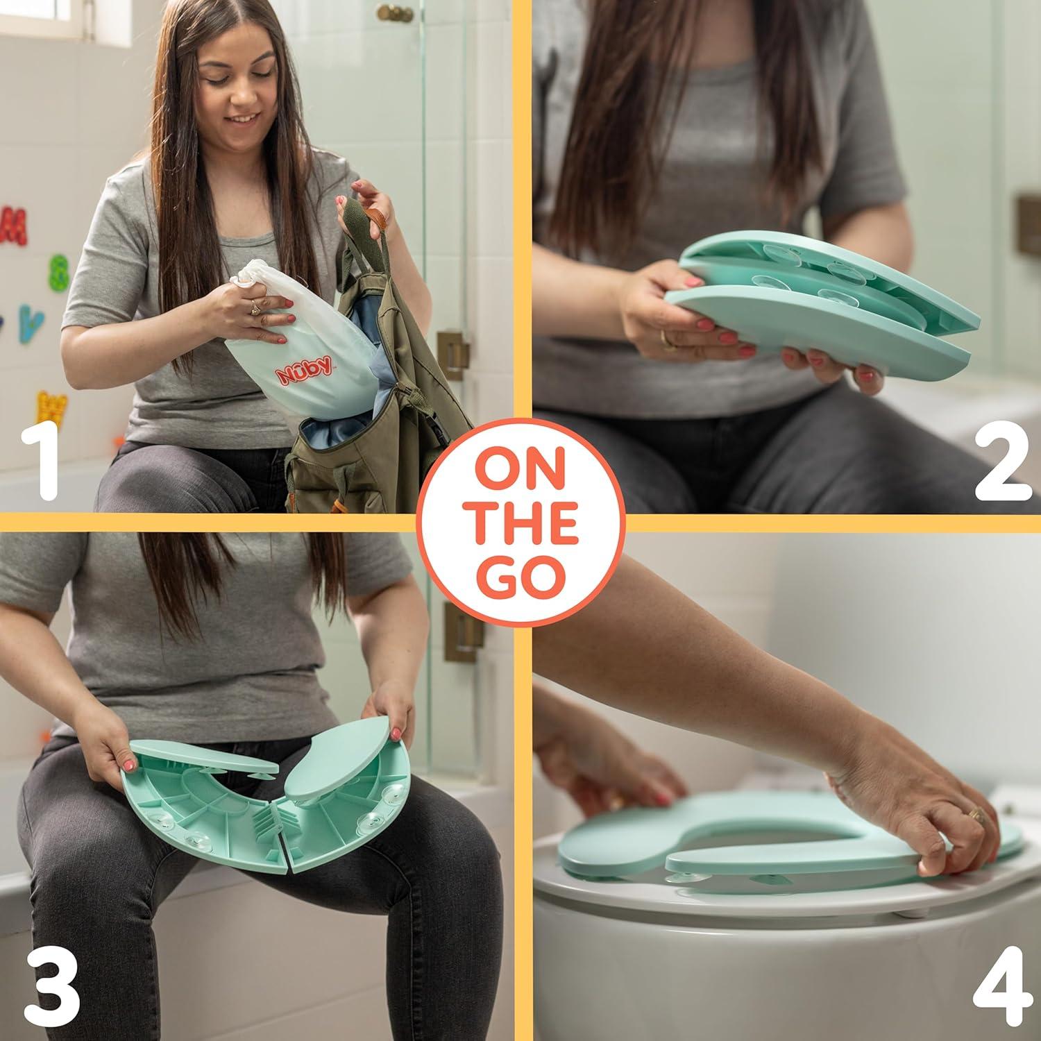 Asiento de Inodoro Plegable Nuby para Niños 18+ Meses - Blanco