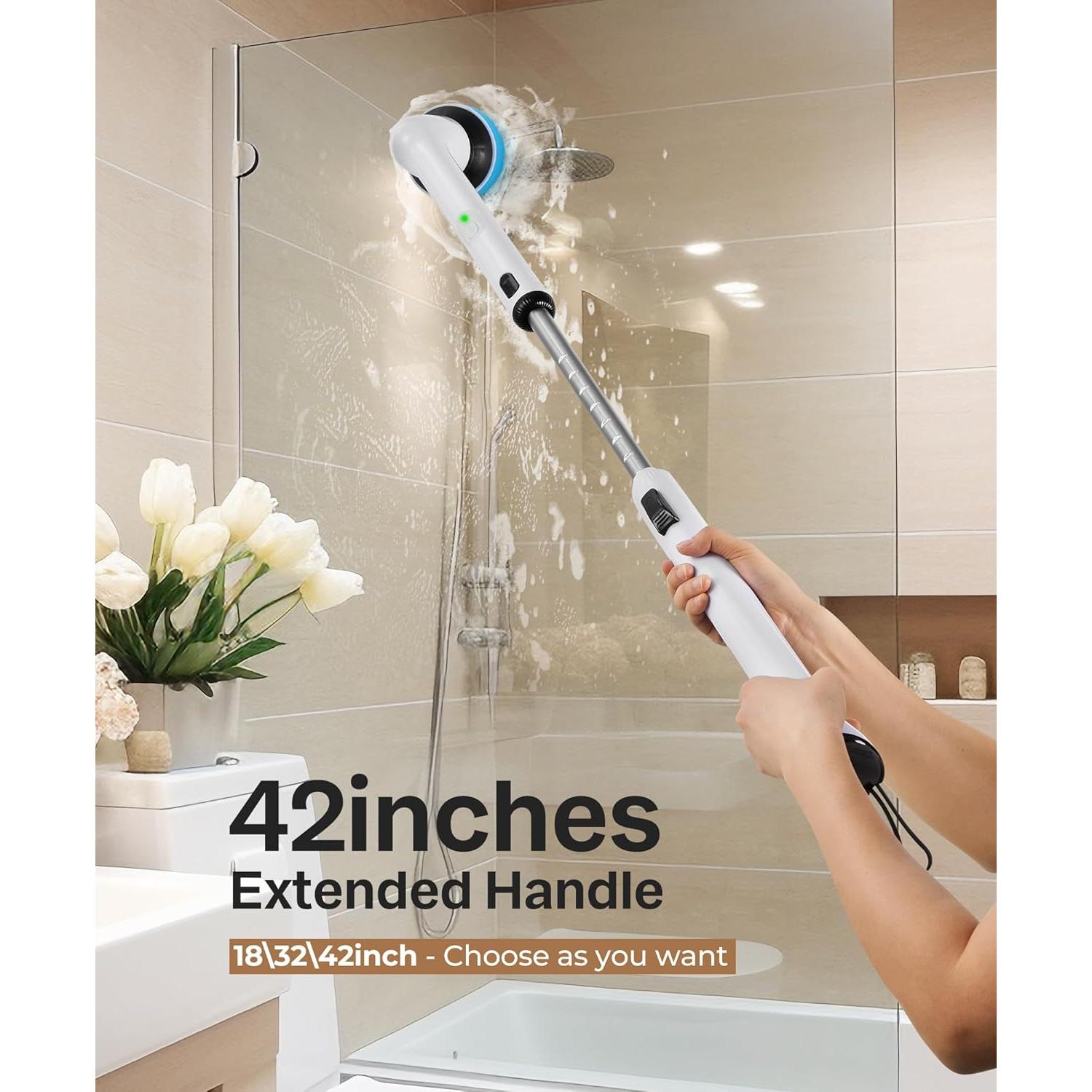 Cepillo Eléctrico Giratorio LyriFine IPX7 Mango Largo 2 Velocidades