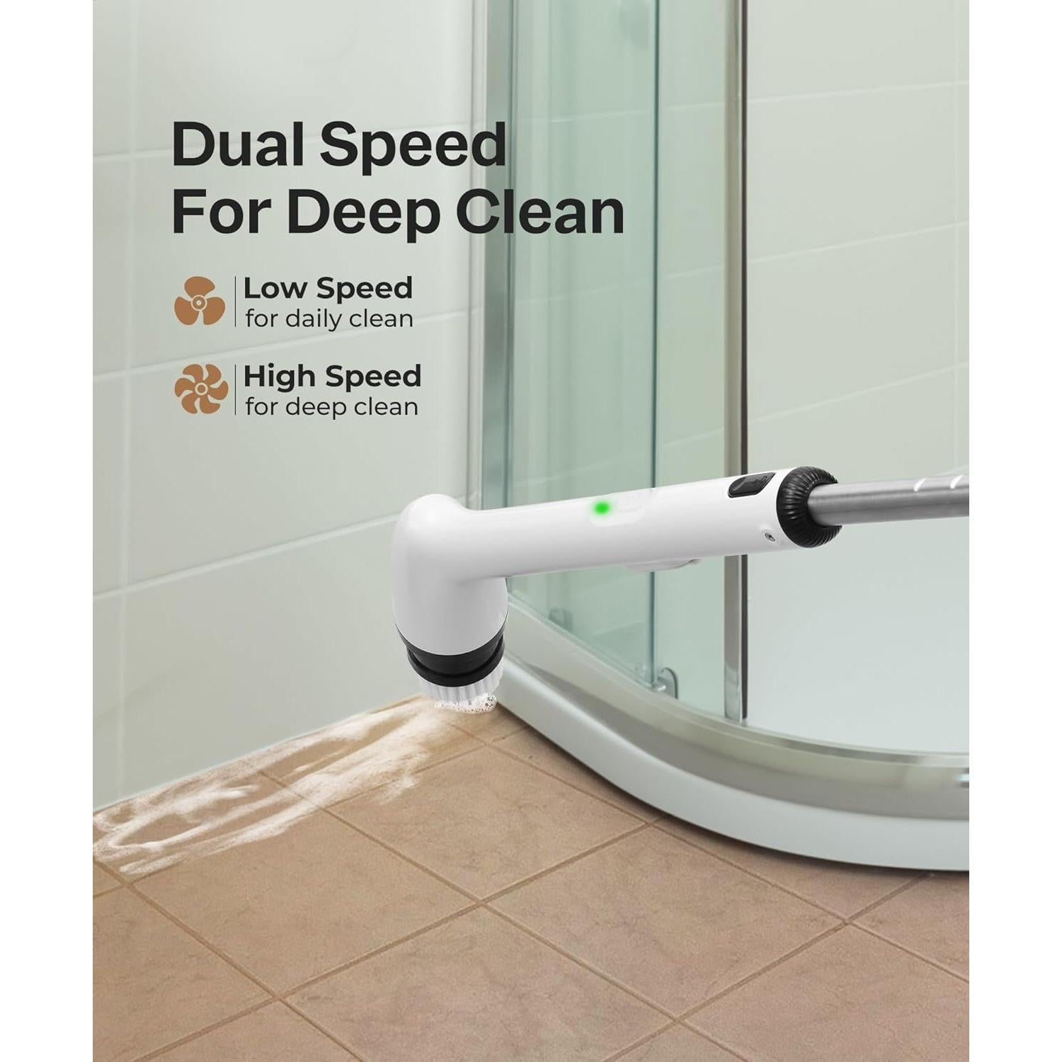 Cepillo Eléctrico Giratorio LyriFine IPX7 Mango Largo 2 Velocidades