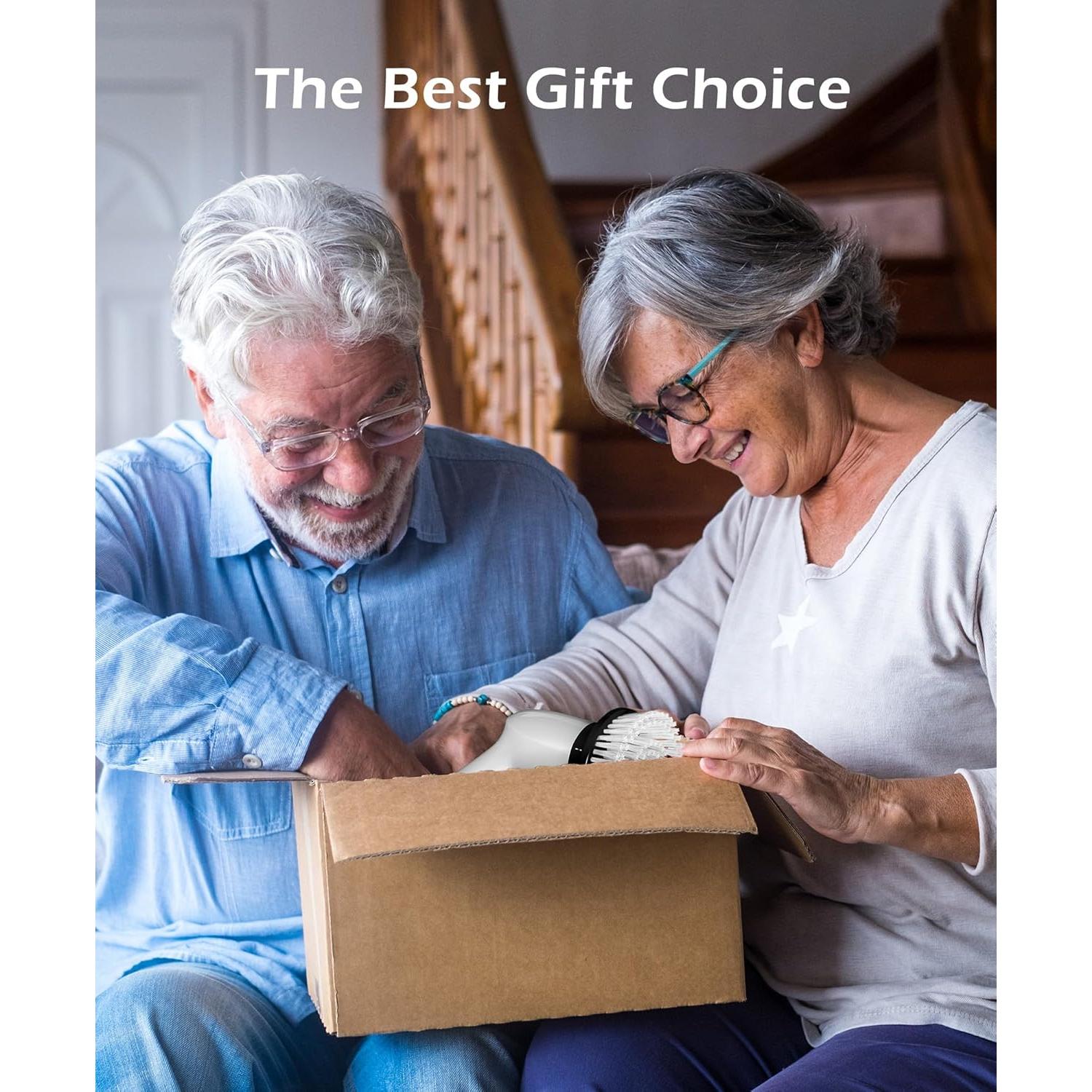 Cepillo Eléctrico Giratorio LyriFine IPX7 Mango Largo 2 Velocidades