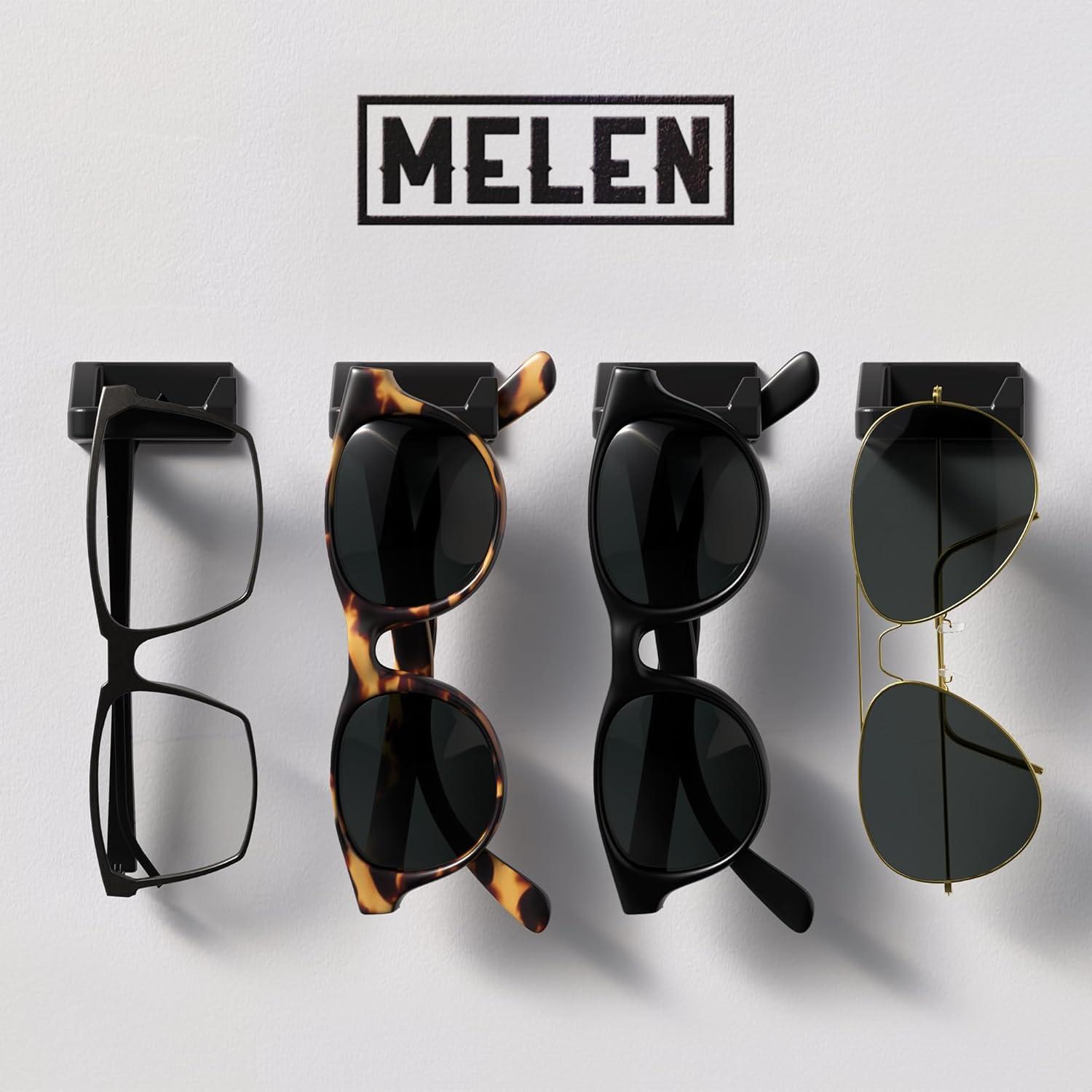 Organizador de Gafas de Sol MELEN Adhesivo Pared 8 Unidades Negro