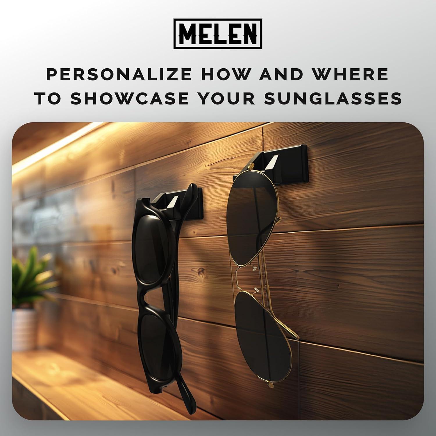 Organizador de Gafas de Sol MELEN Adhesivo Pared 8 Unidades Negro