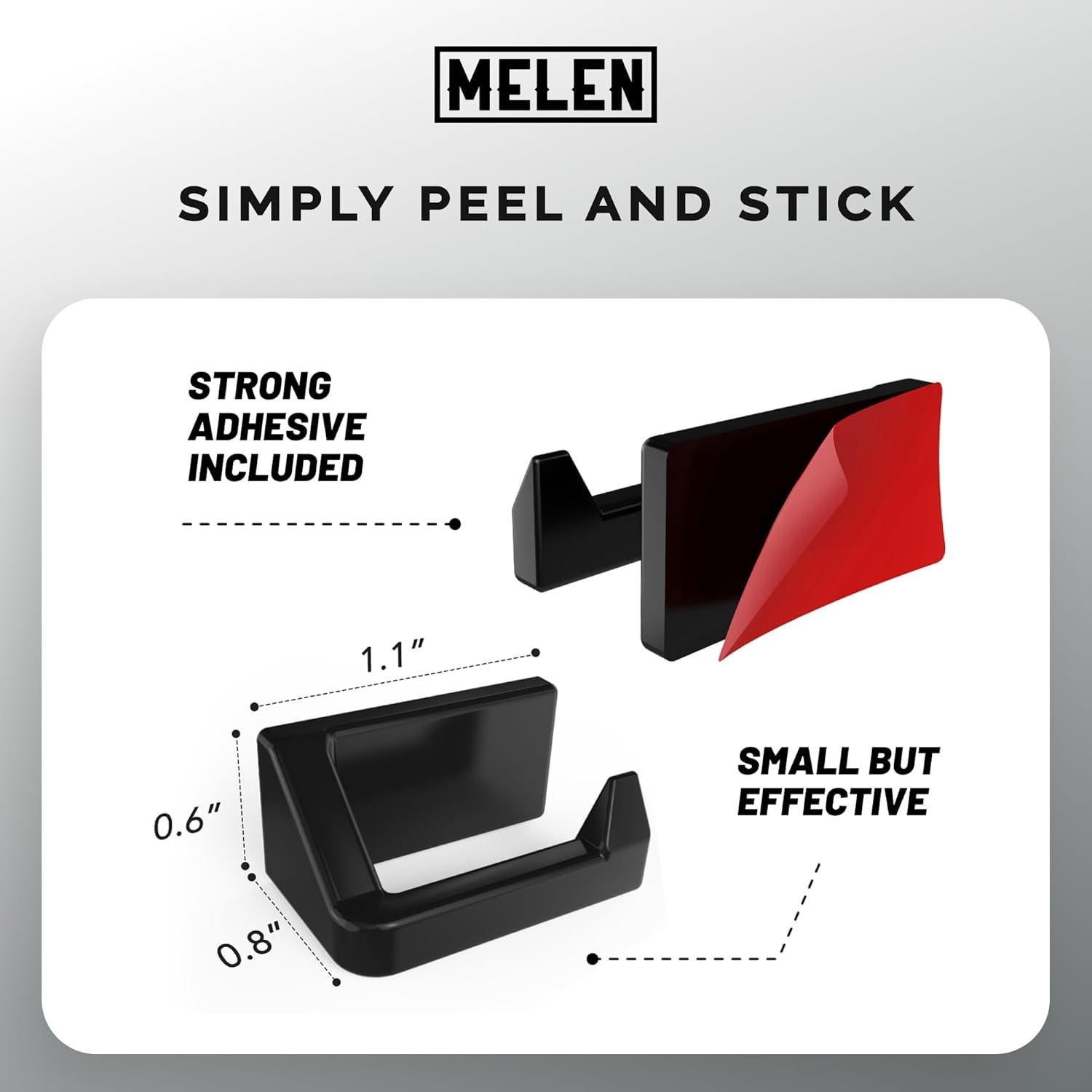 Organizador de Gafas de Sol MELEN Adhesivo Pared 8 Unidades Negro