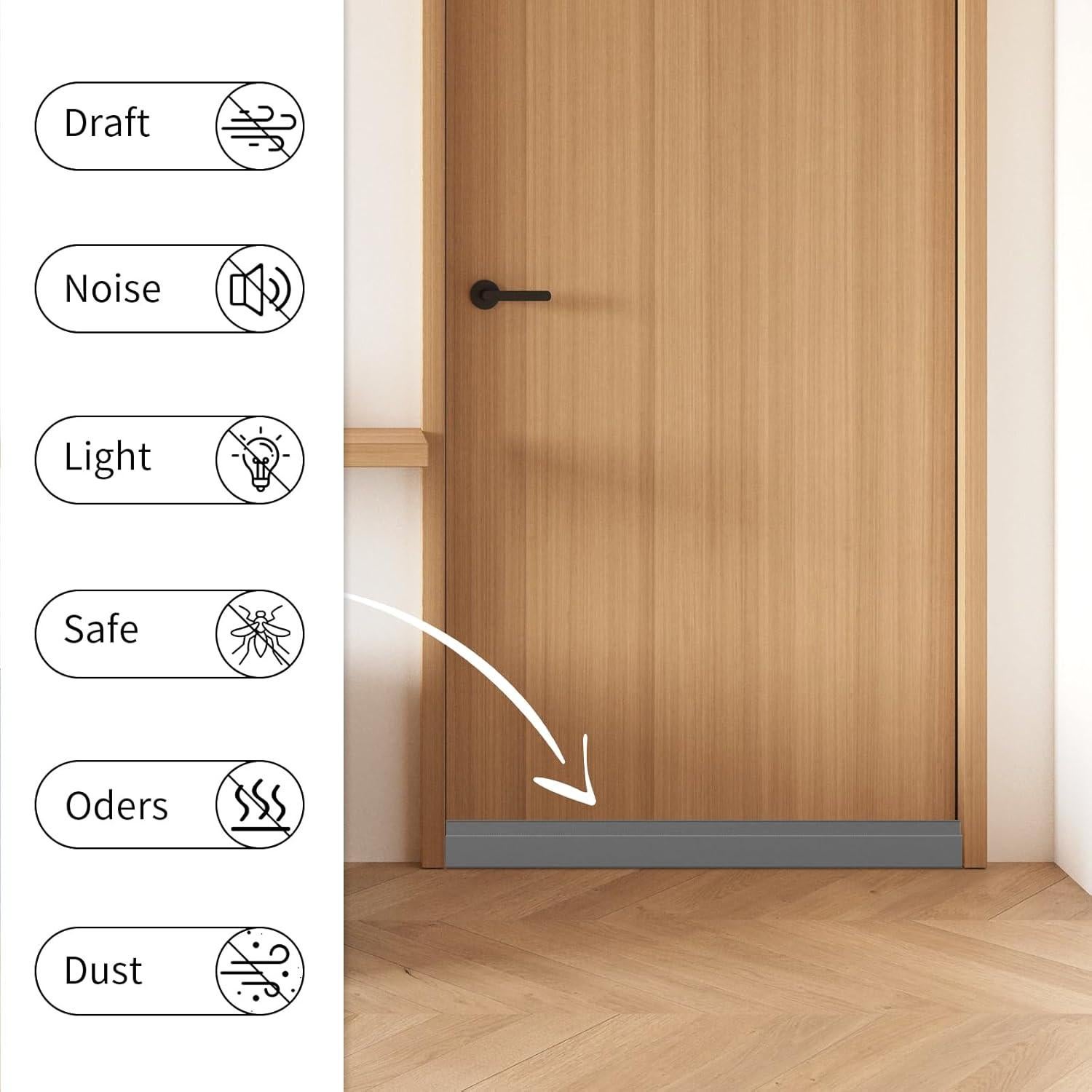 Tapón Aislante para Puerta JUJIBL 81.28 cm Gris - Bloqueo Luz y Ruido