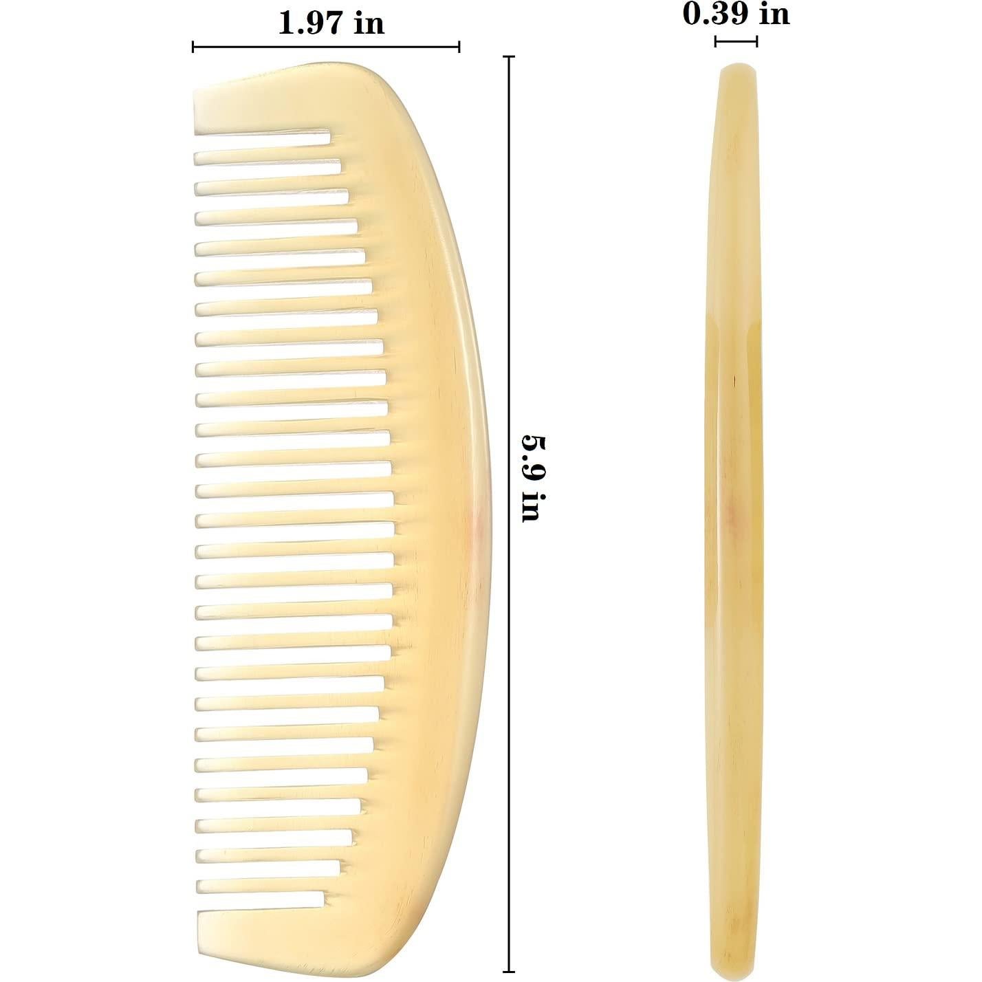Peine de Cuerno de Oveja Liasun Dientes Anchos Antiestático