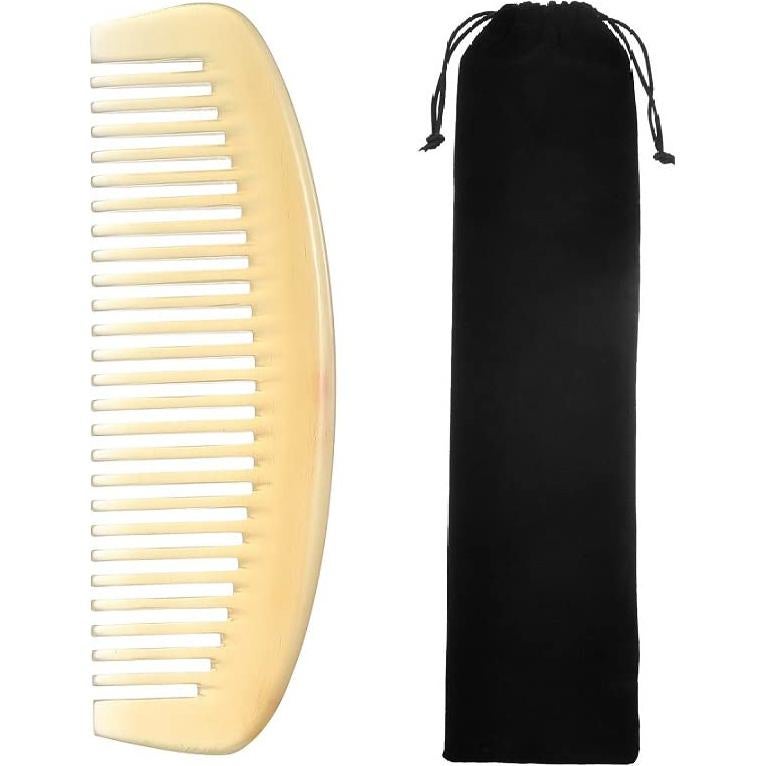Peine de Cuerno de Oveja Liasun Dientes Anchos Antiestático