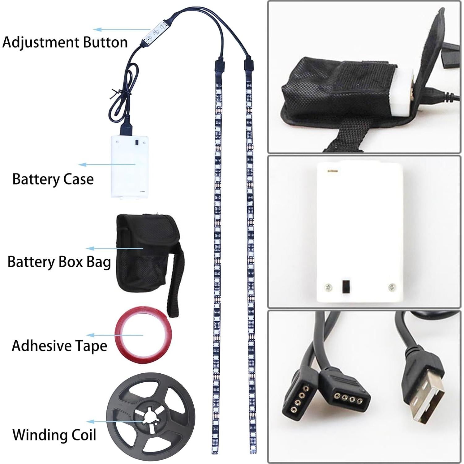 Luces LED Coloridas para Scooter FOVNOT - 2 Pcs, 50 cm