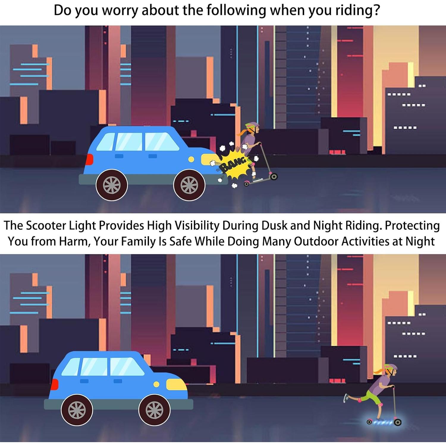 Luces LED Coloridas para Scooter FOVNOT - 2 Pcs, 50 cm